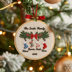 Personalized Family Christmas Embroidery Ornament 2025 | Stockings on Mantel