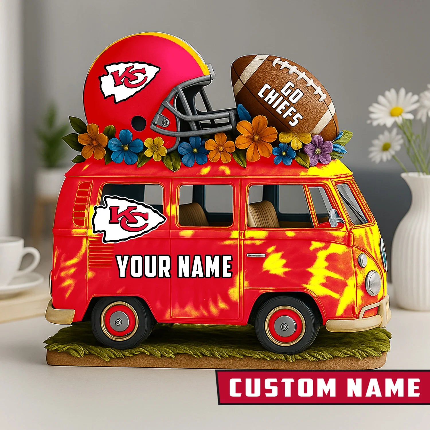 NFL Custom Name Van Bus Acrylic Block - Special Home Decor Gift Ideas