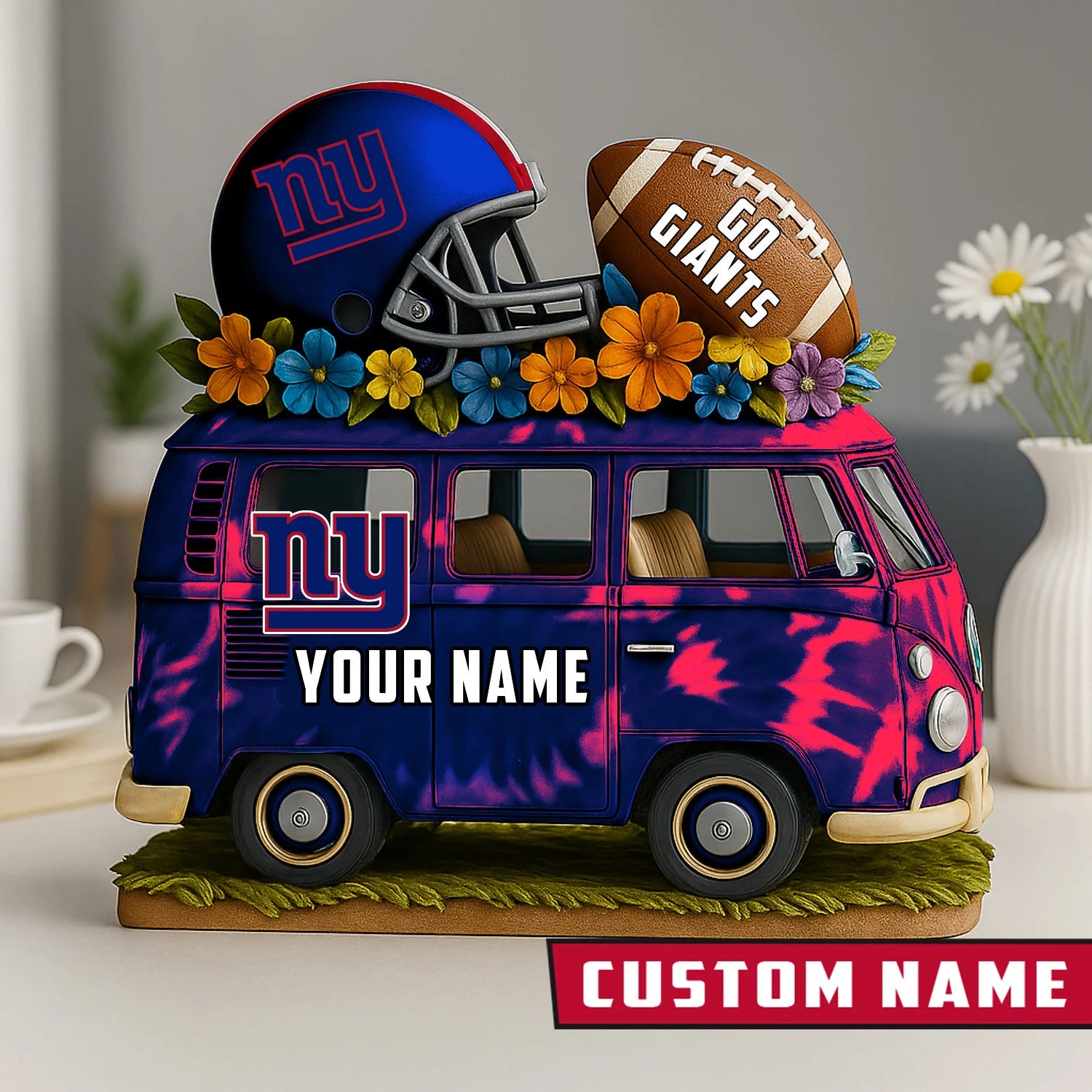 NFL Custom Name Van Bus Acrylic Block - Special Home Decor Gift Ideas