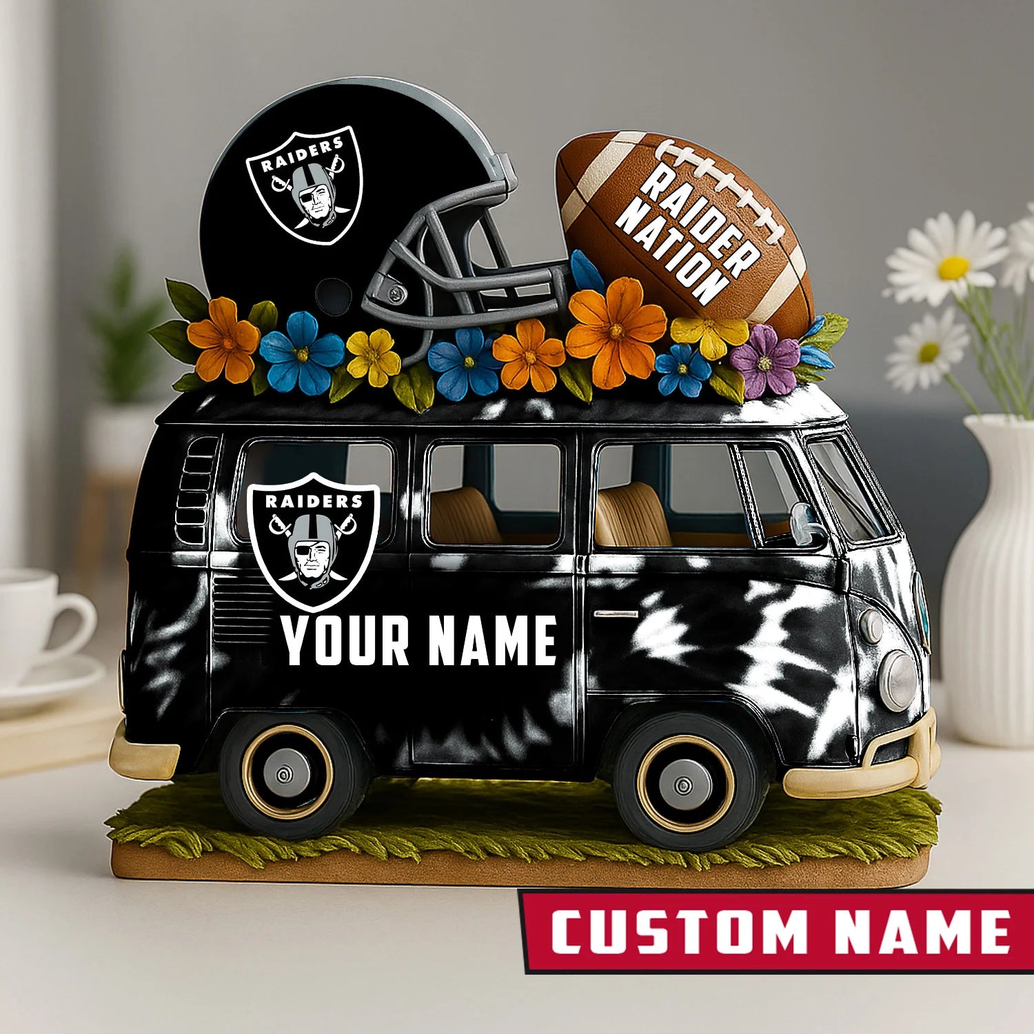 NFL Custom Name Van Bus Acrylic Block - Special Home Decor Gift Ideas