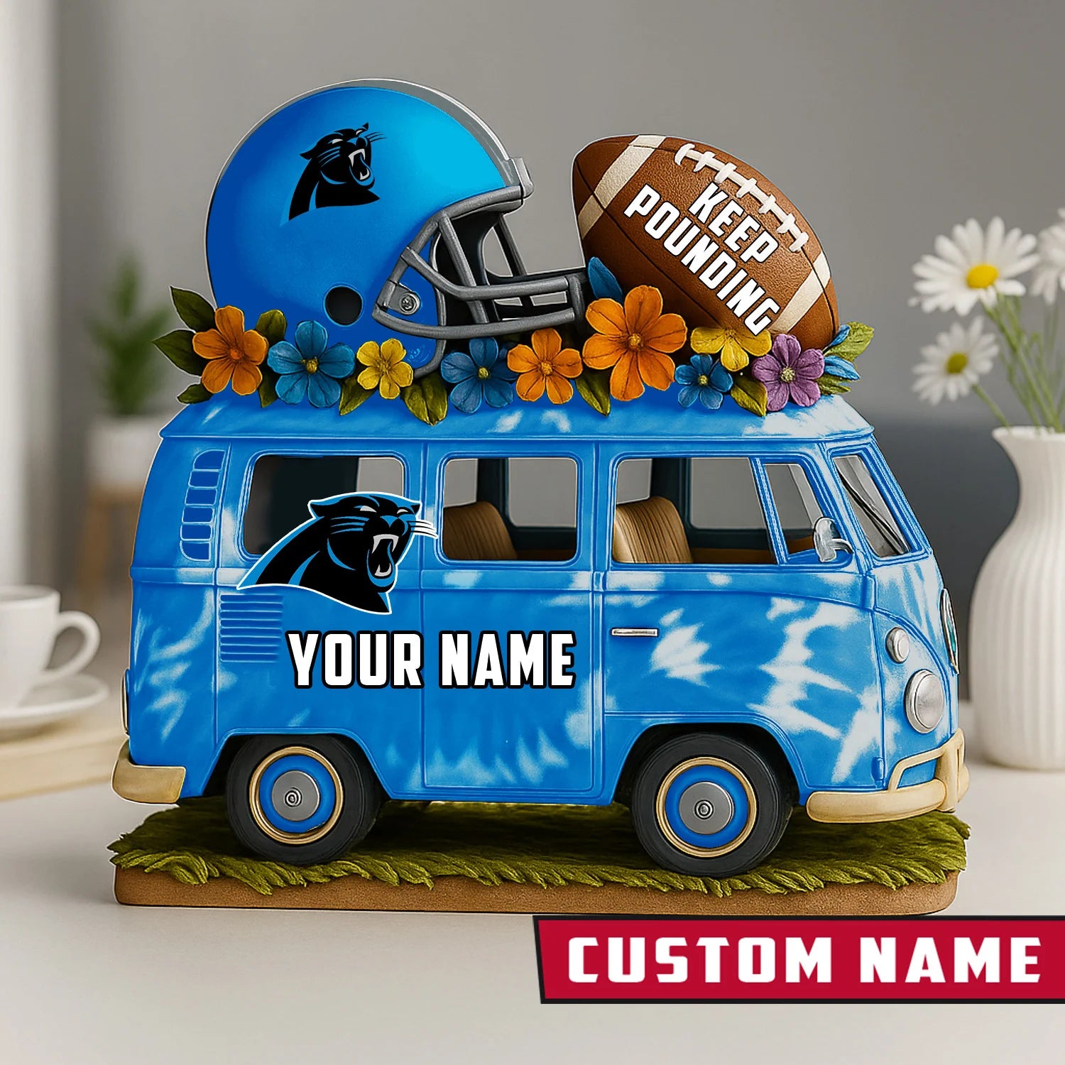 NFL Custom Name Van Bus Acrylic Block - Special Home Decor Gift Ideas