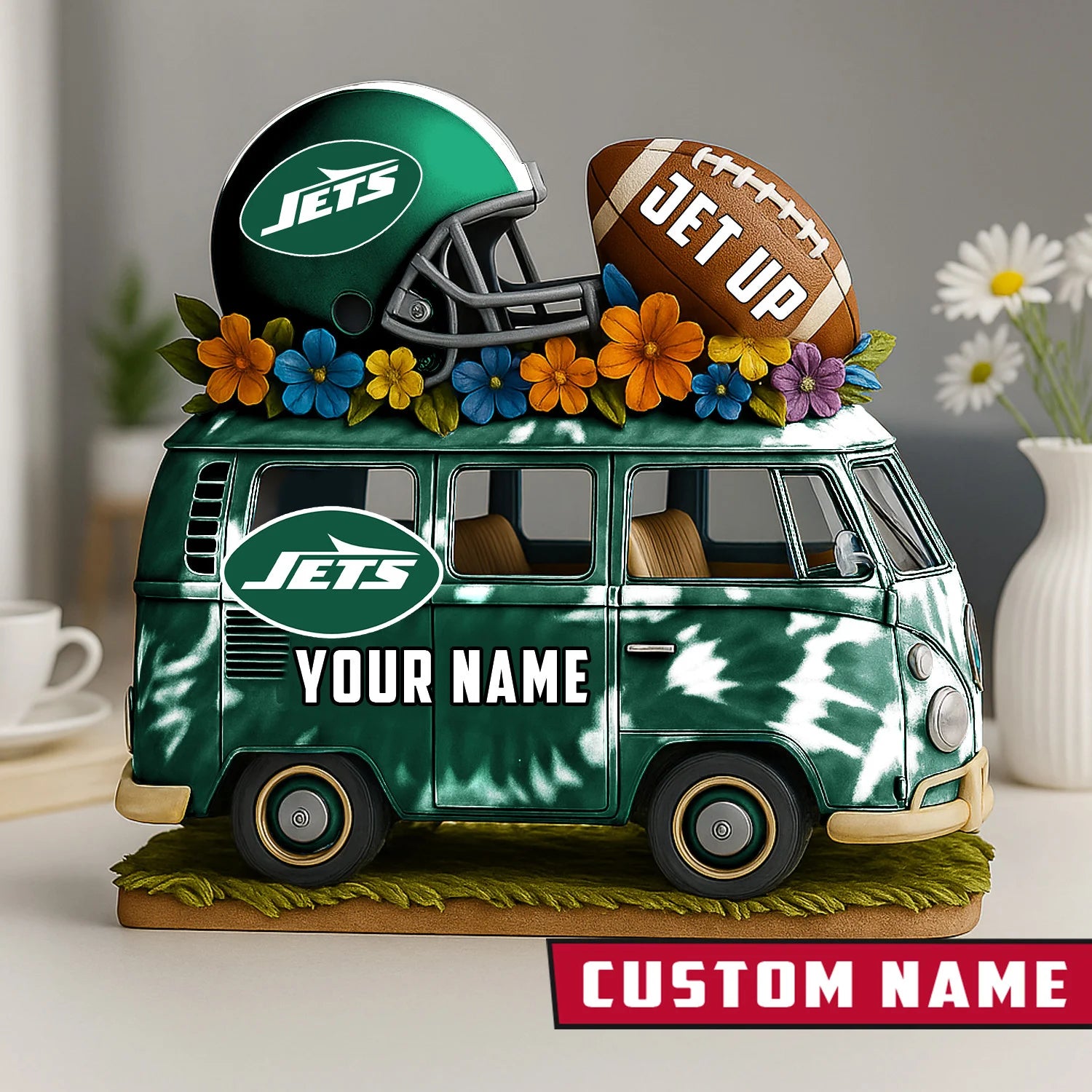 NFL Custom Name Van Bus Acrylic Block - Special Home Decor Gift Ideas
