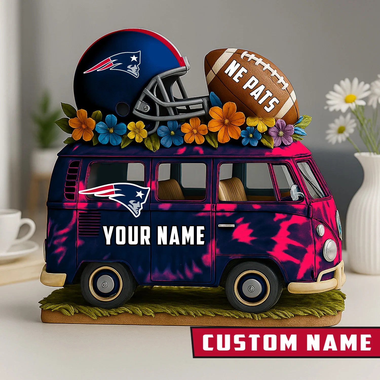 NFL Custom Name Van Bus Acrylic Block - Special Home Decor Gift Ideas