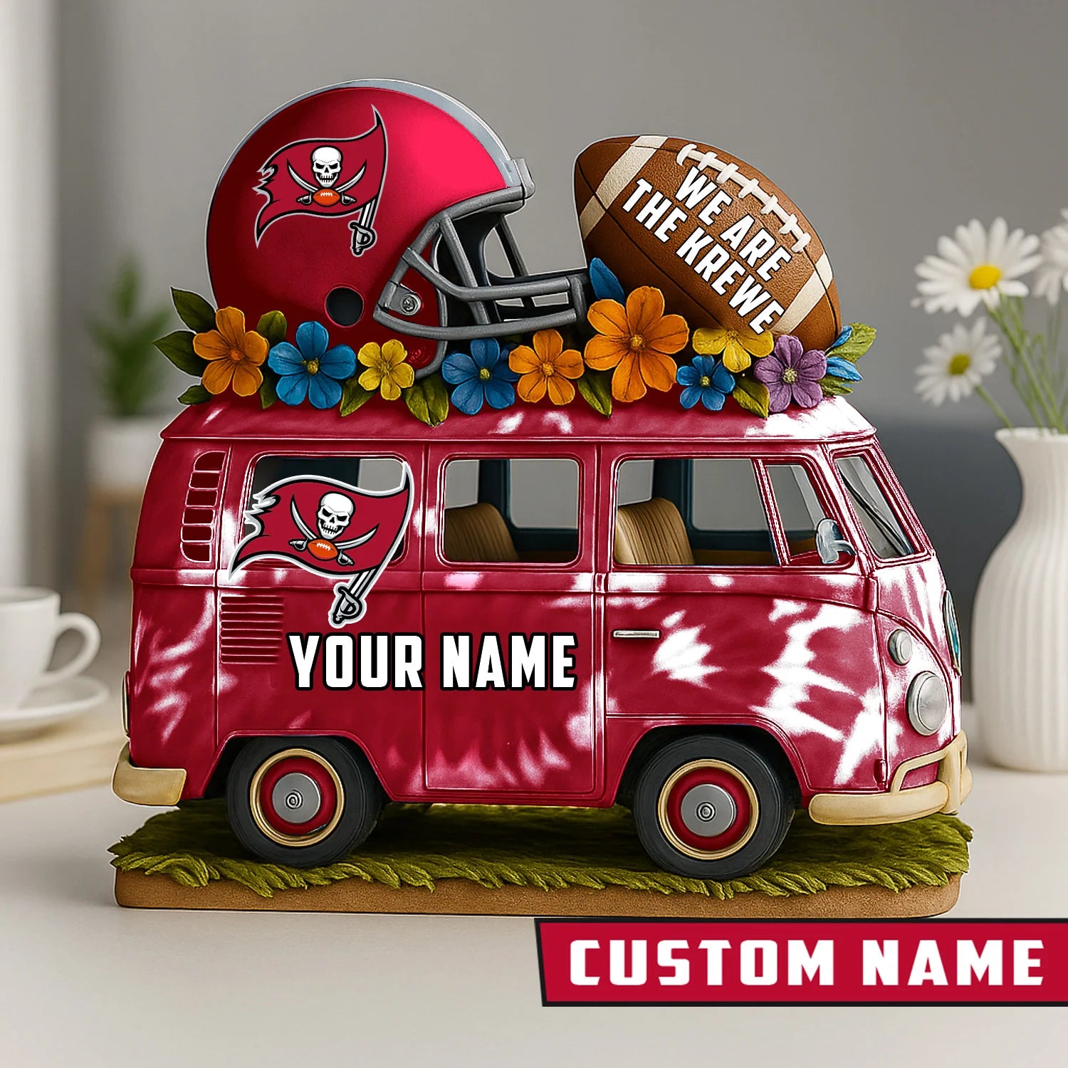 NFL Custom Name Van Bus Acrylic Block - Special Home Decor Gift Ideas