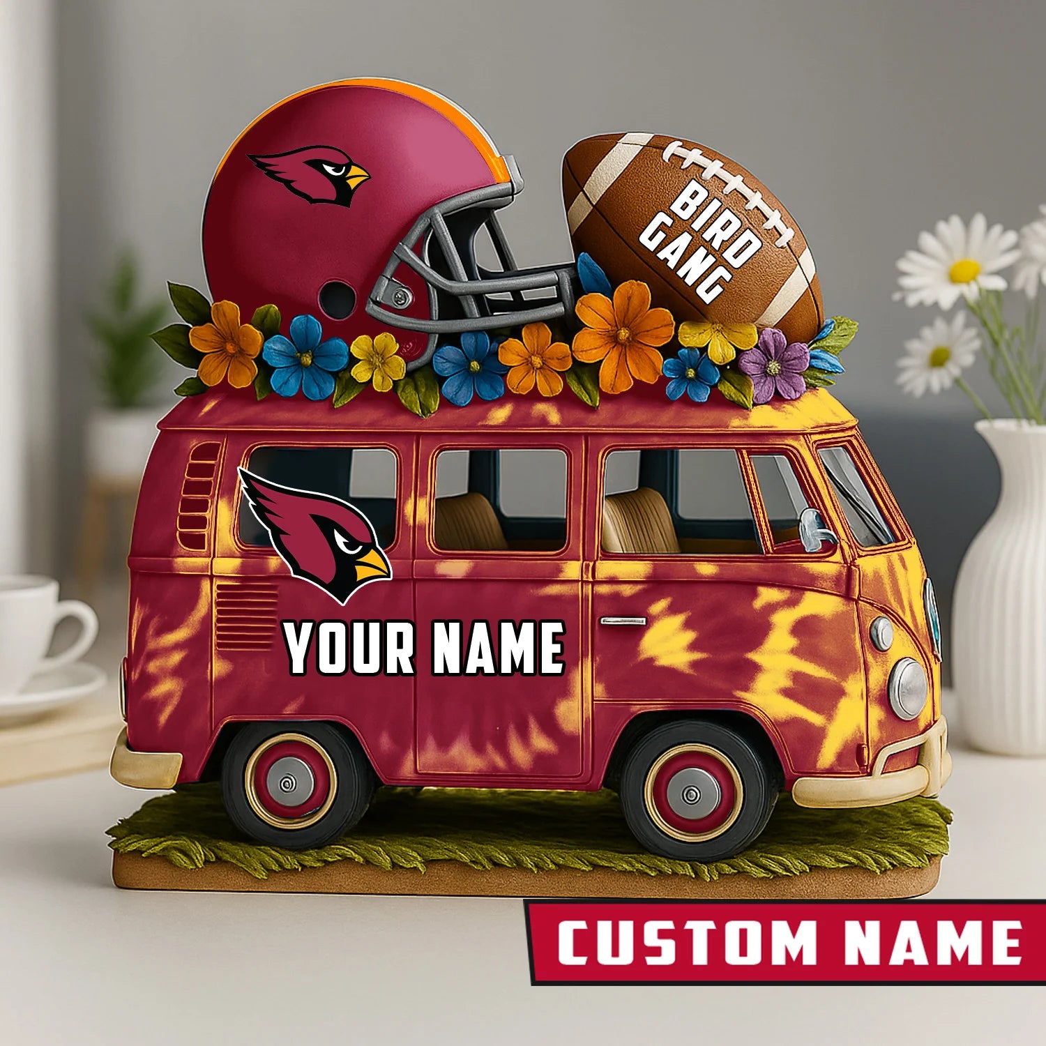 NFL Custom Name Van Bus Acrylic Block - Special Home Decor Gift Ideas