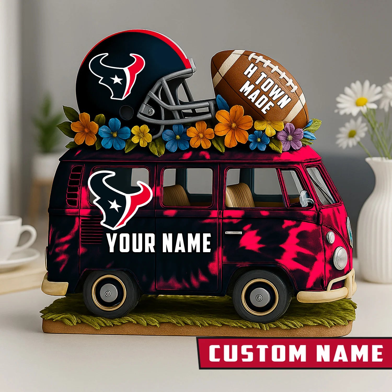NFL Custom Name Van Bus Acrylic Block - Special Home Decor Gift Ideas