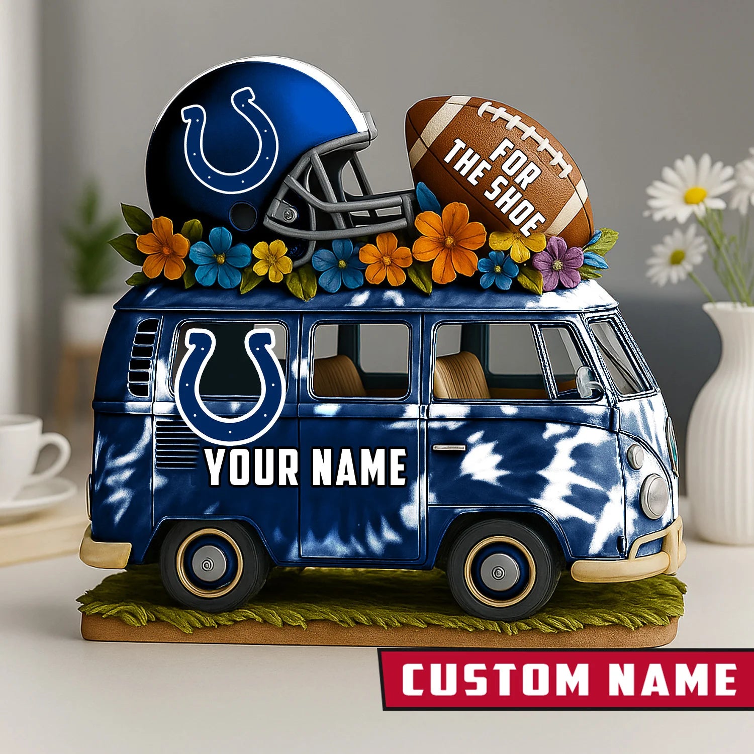 NFL Custom Name Van Bus Acrylic Block - Special Home Decor Gift Ideas