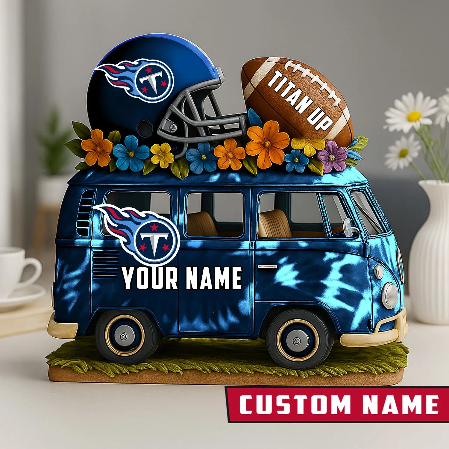 NFL Custom Name Van Bus Acrylic Block - Special Home Decor Gift Ideas