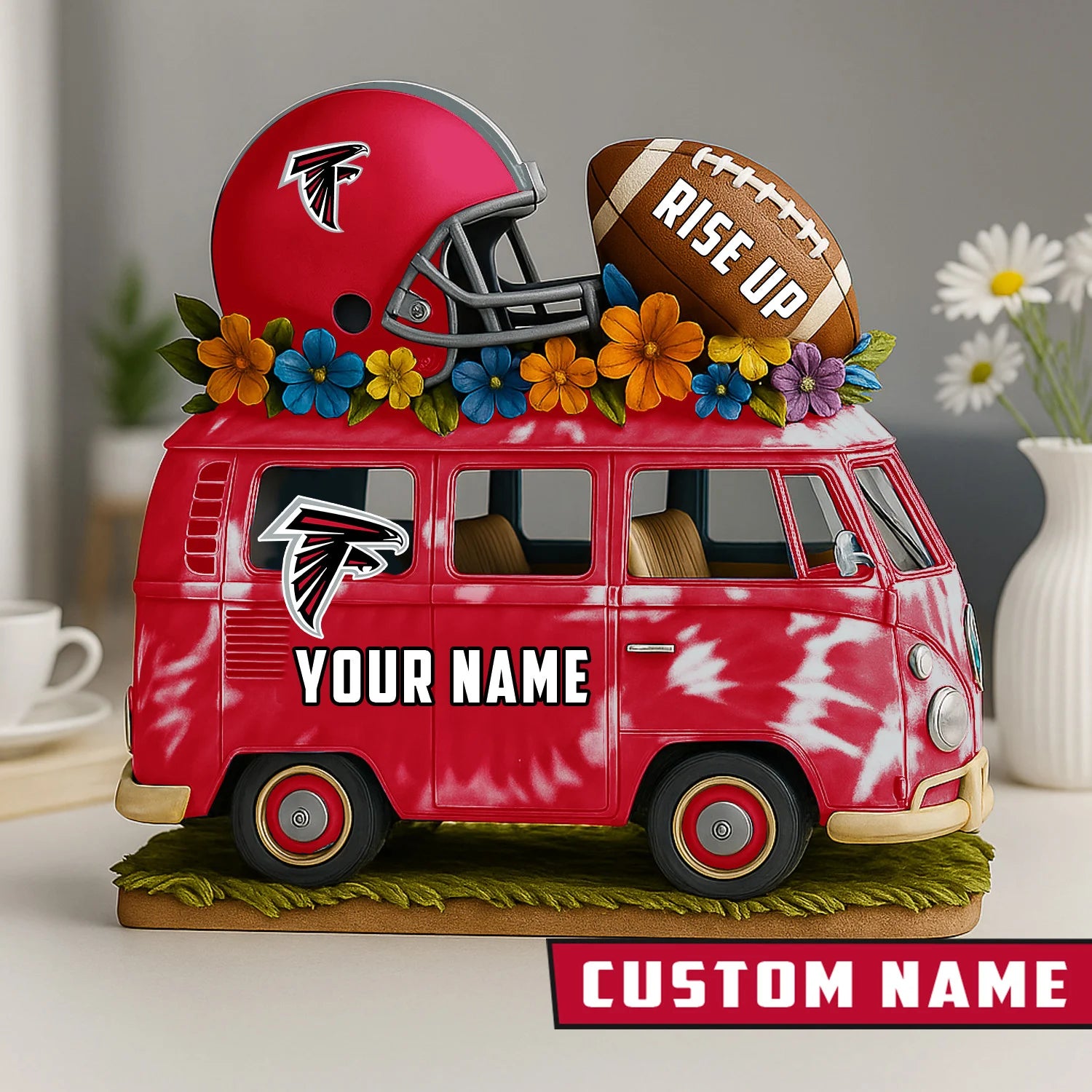 NFL Custom Name Van Bus Acrylic Block - Special Home Decor Gift Ideas