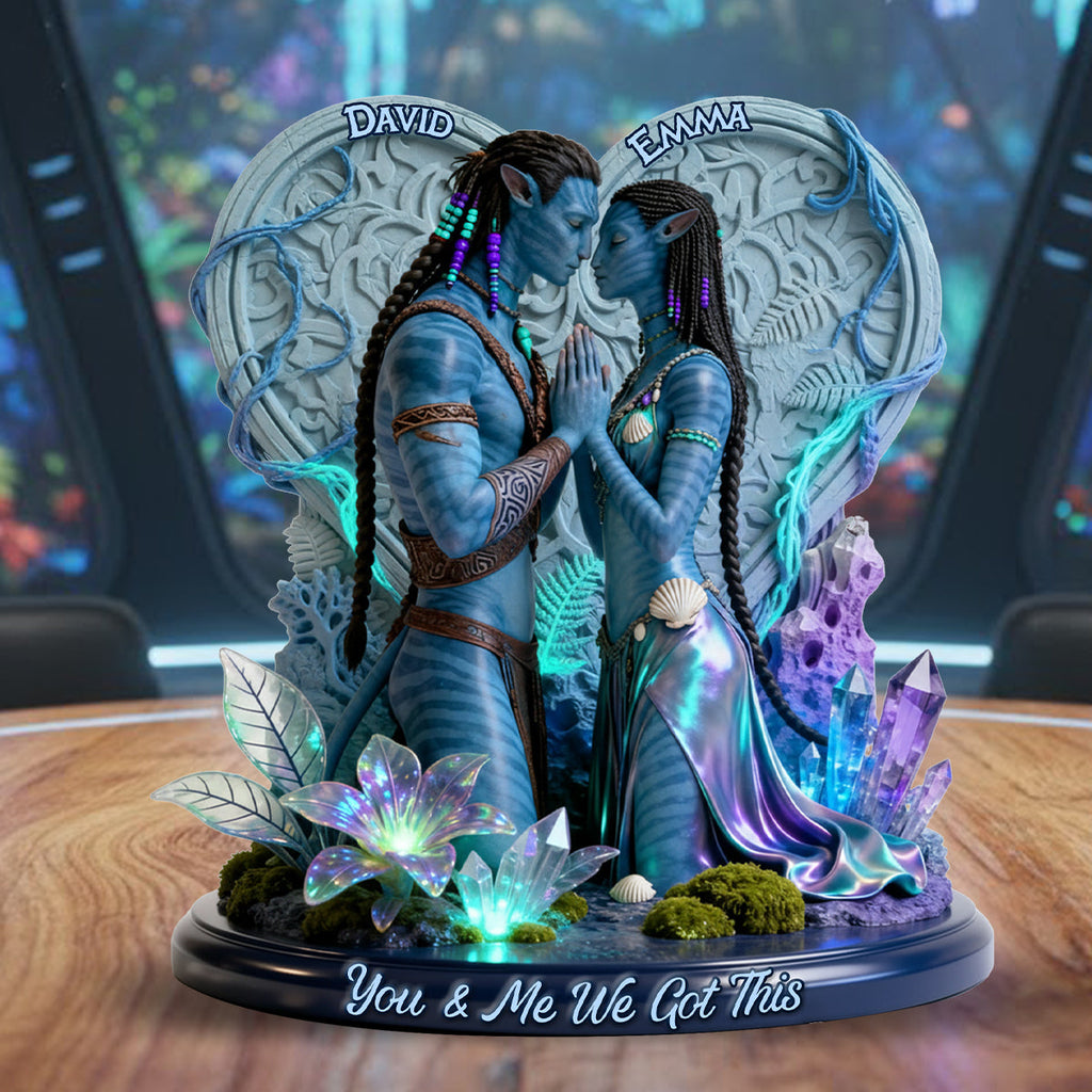 You & Me We Got This - Personalized Blue Aliens Custom Shaped Acrylic Plaque