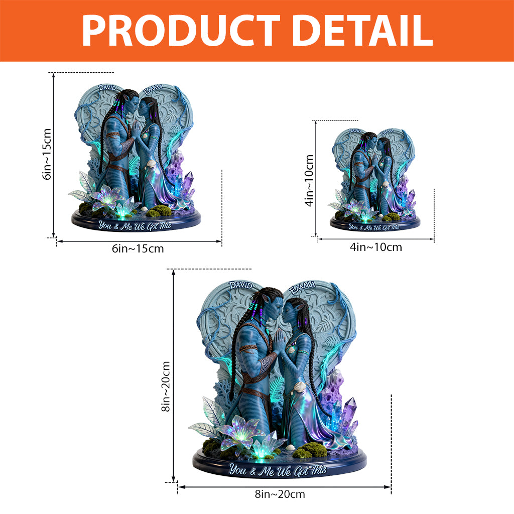 You & Me We Got This - Personalized Blue Aliens Custom Shaped Acrylic Plaque