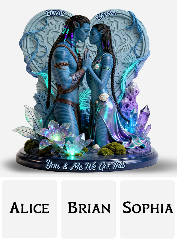 You & Me We Got This - Personalized Blue Aliens Custom Shaped Acrylic Plaque