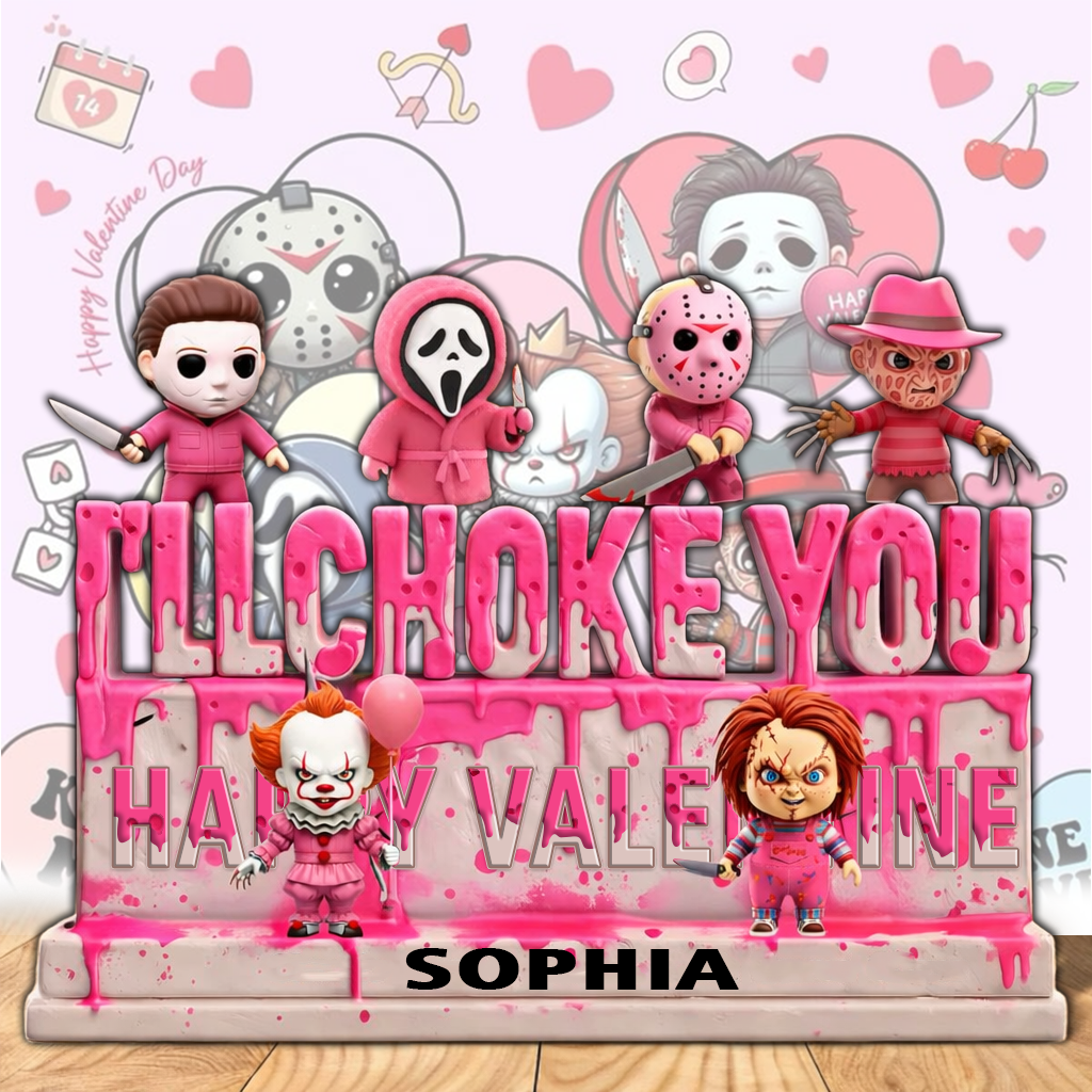 Valentine Horror Custom Name Acrylic Block Plaque Gifts For Fans - Limited Edition