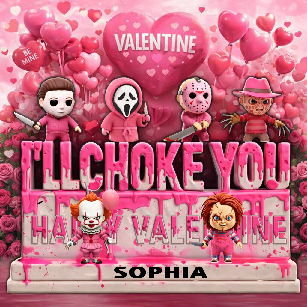 Valentine Horror Custom Name Acrylic Block Plaque Gifts For Fans - Limited Edition