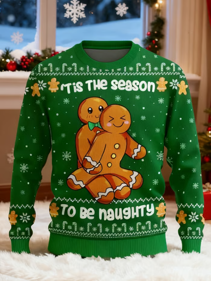 Humorous Christmas Gingerbread Man Ugly Sweatshirt