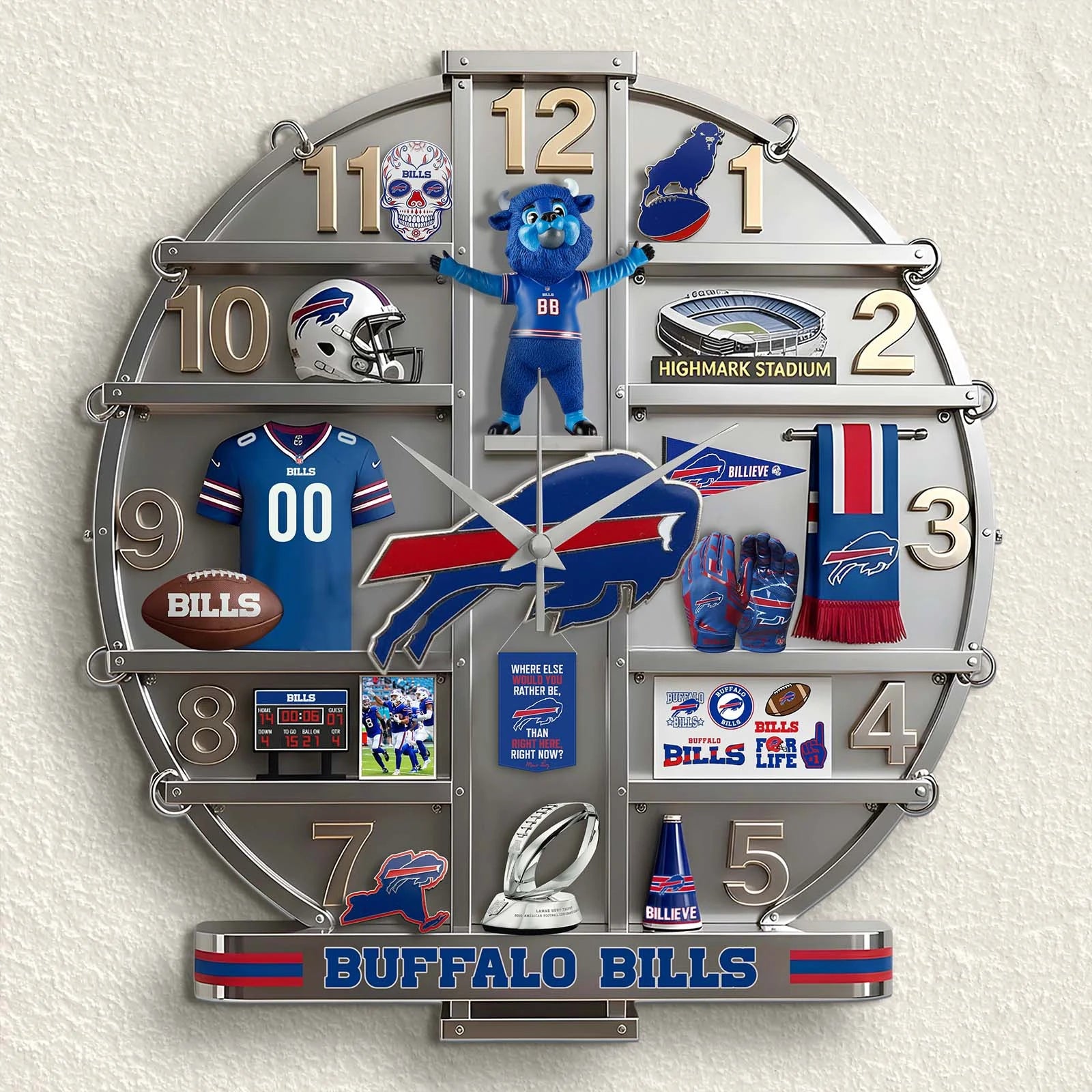 ALL NFL Home Decorative 3D Visual Effect Acrylic Wall Clock