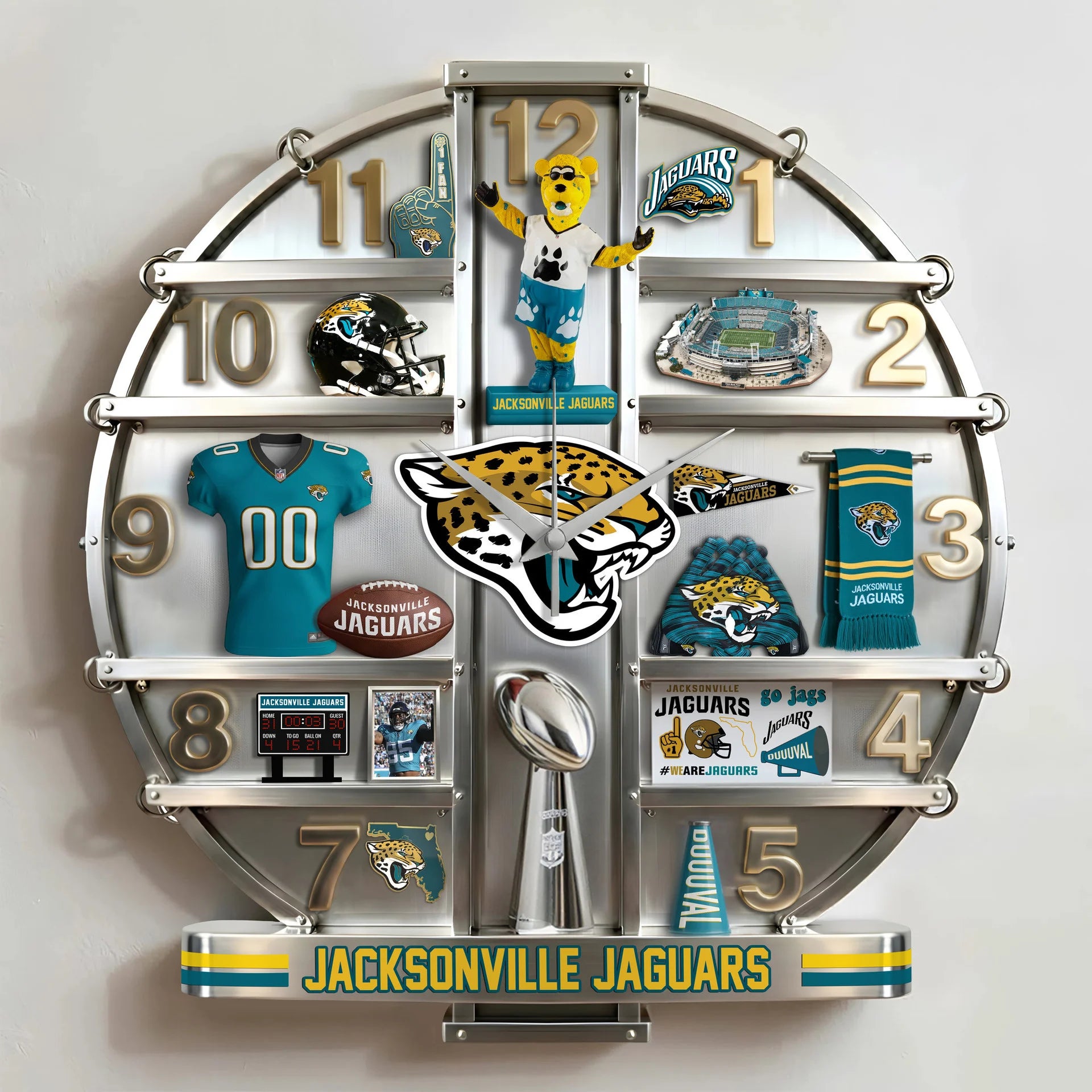 ALL NFL Home Decorative 3D Visual Effect Acrylic Wall Clock