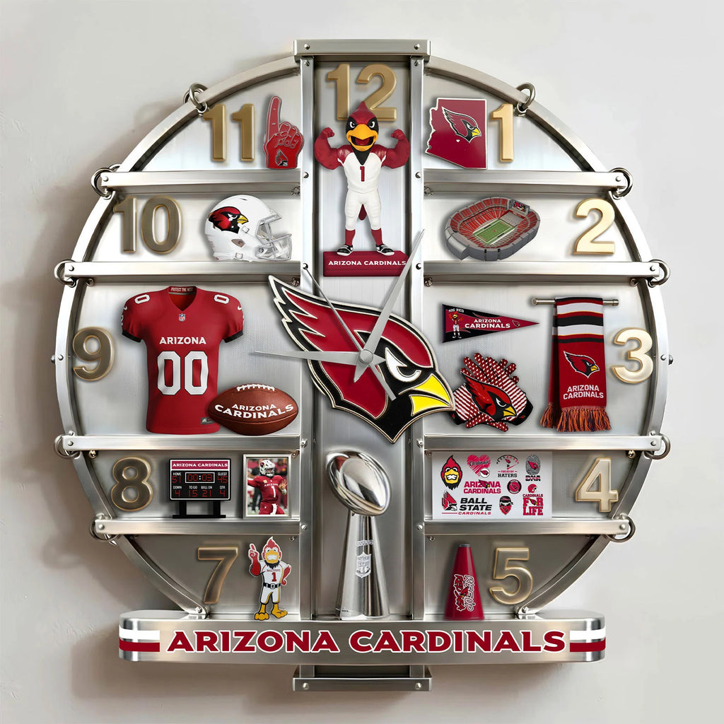 ALL NFL Home Decorative 3D Visual Effect Acrylic Wall Clock