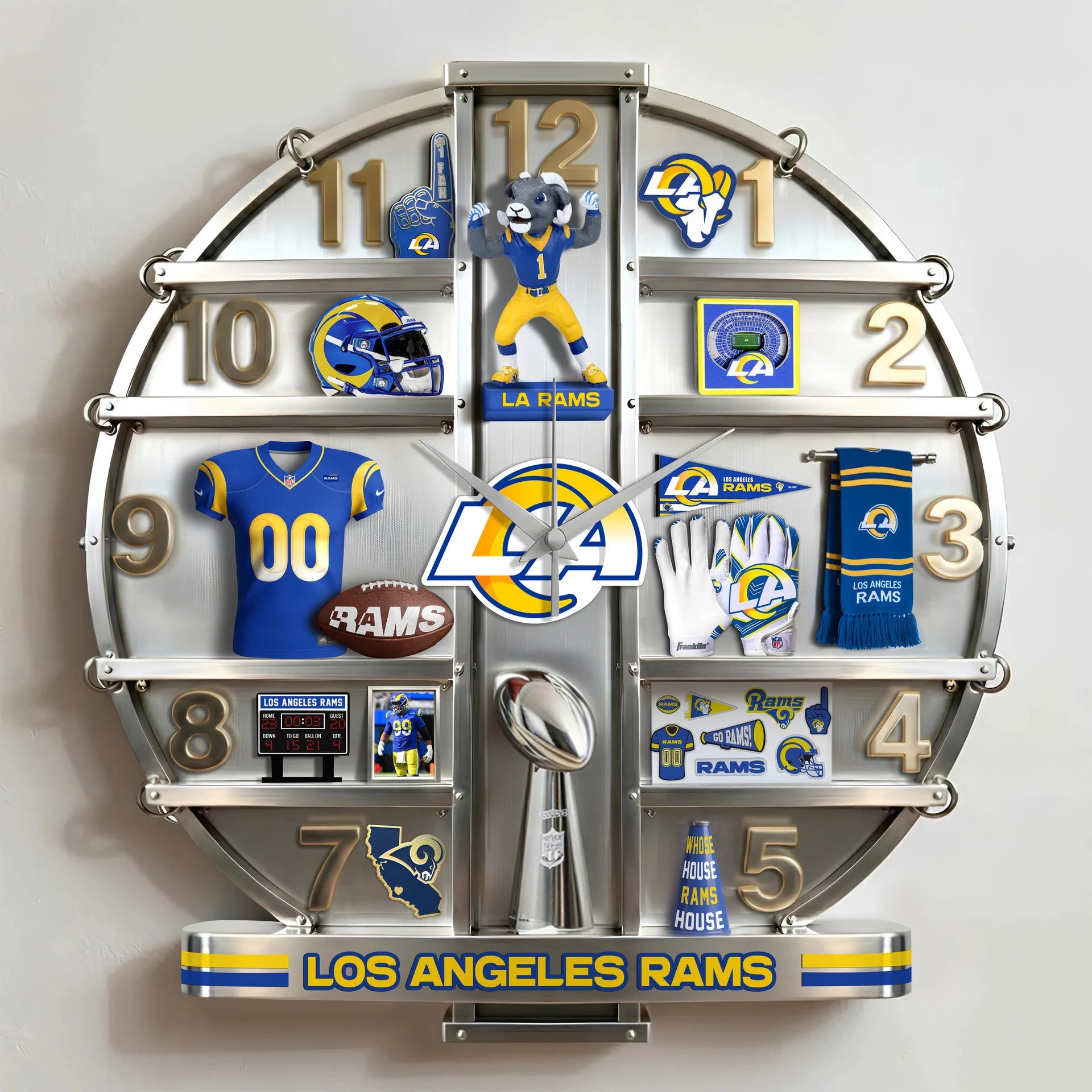 ALL NFL Home Decorative 3D Visual Effect Acrylic Wall Clock