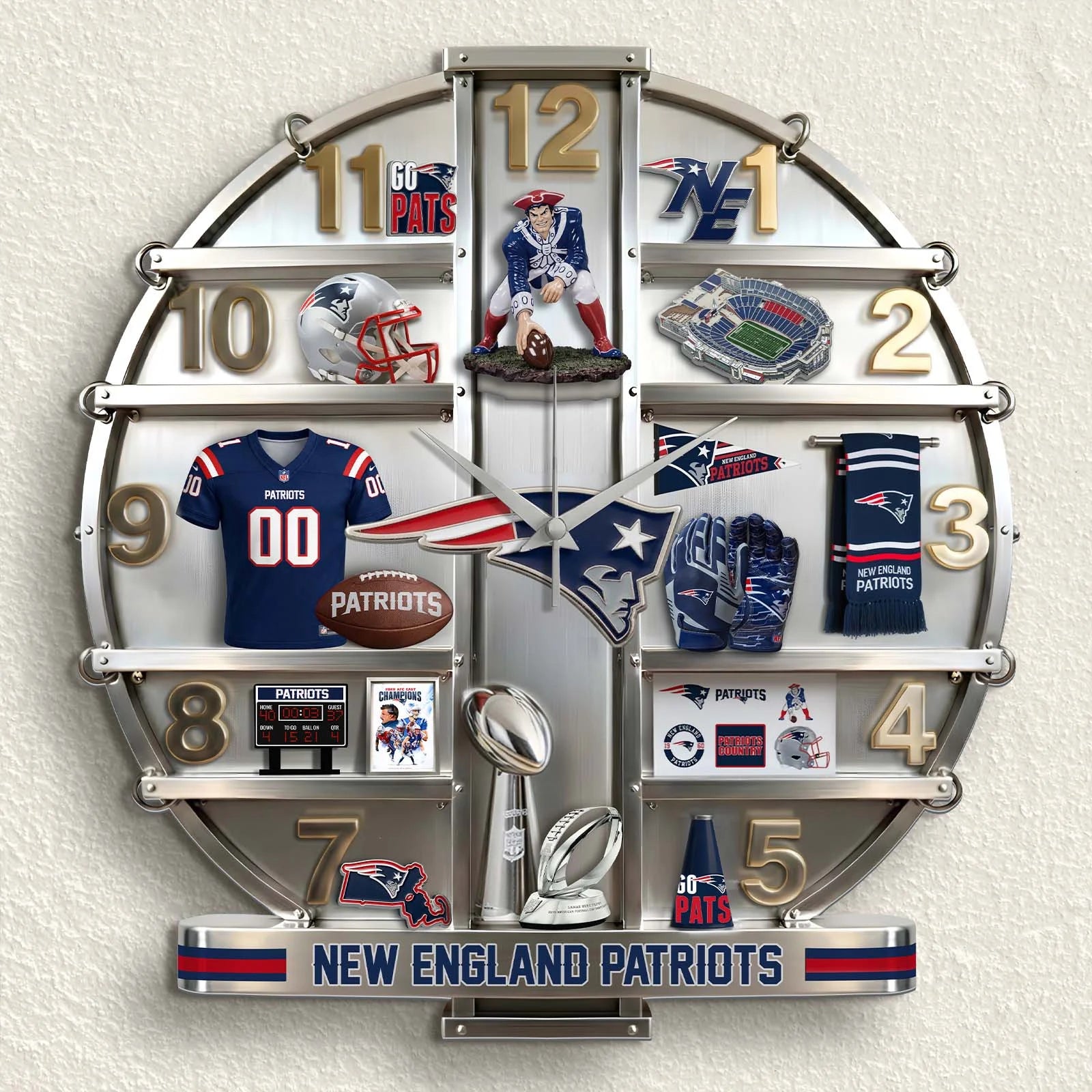 ALL NFL Home Decorative 3D Visual Effect Acrylic Wall Clock