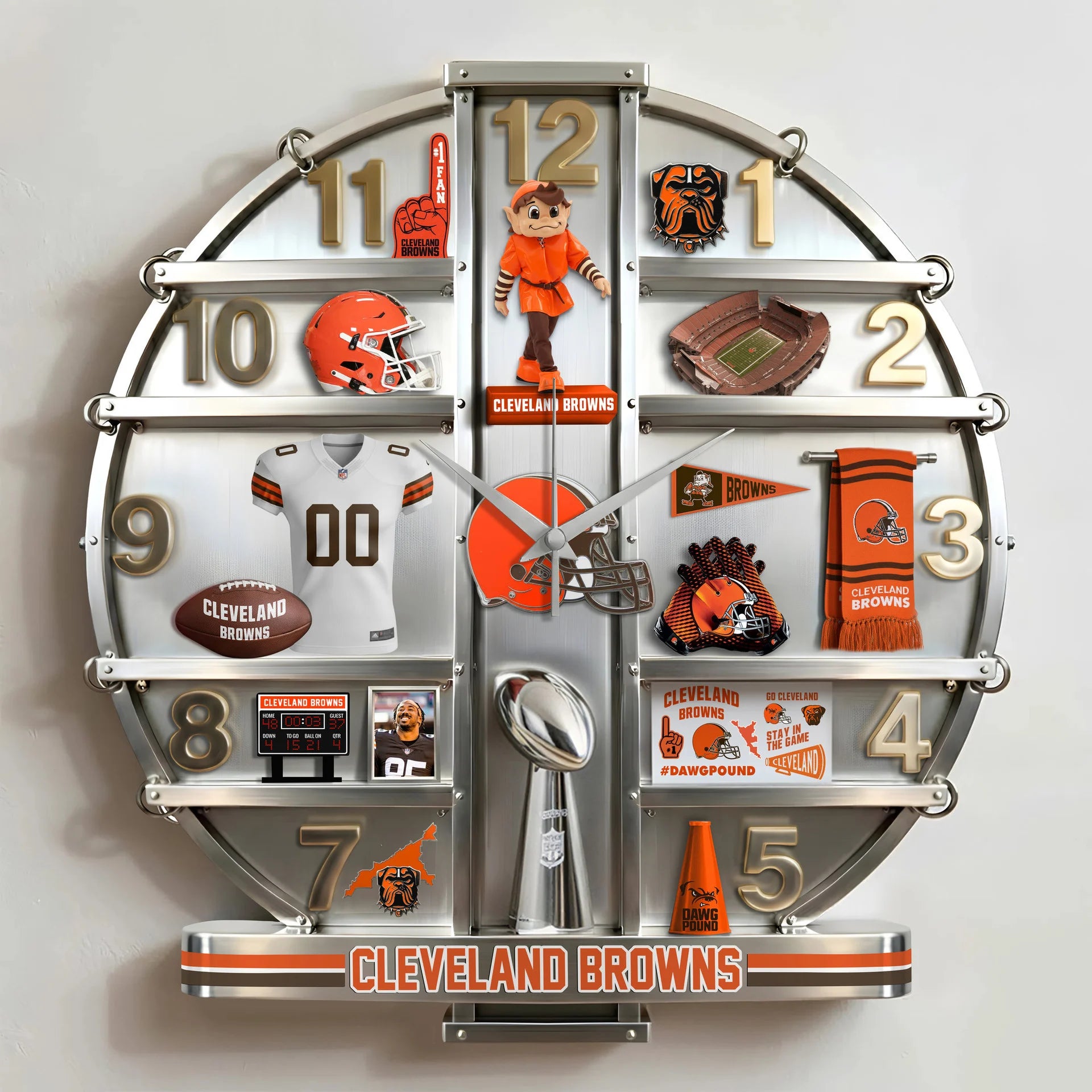 ALL NFL Home Decorative 3D Visual Effect Acrylic Wall Clock