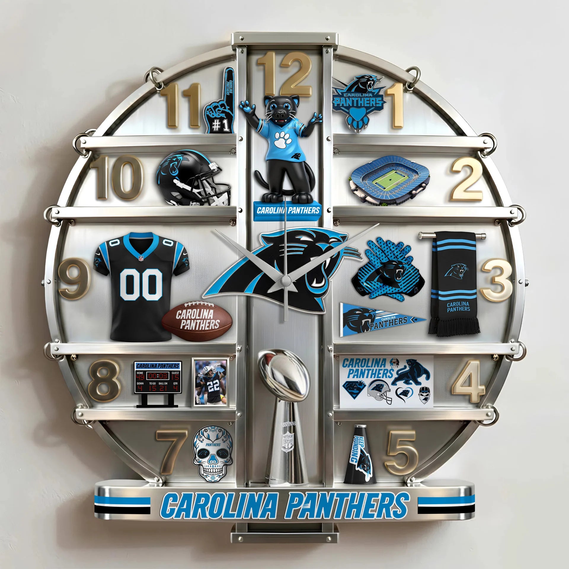 ALL NFL Home Decorative 3D Visual Effect Acrylic Wall Clock