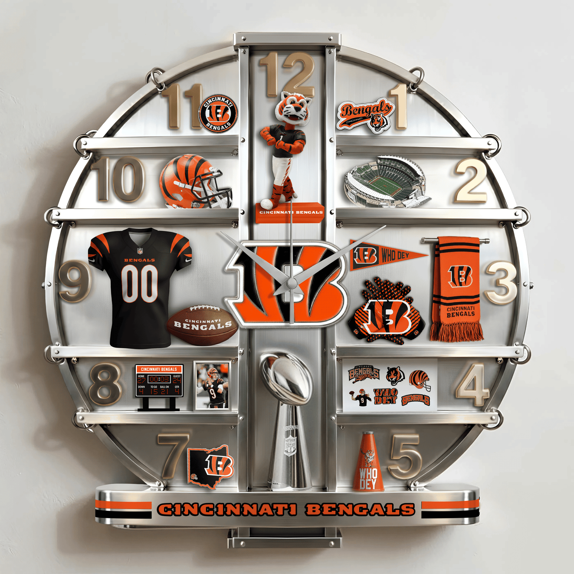 ALL NFL Home Decorative 3D Visual Effect Acrylic Wall Clock