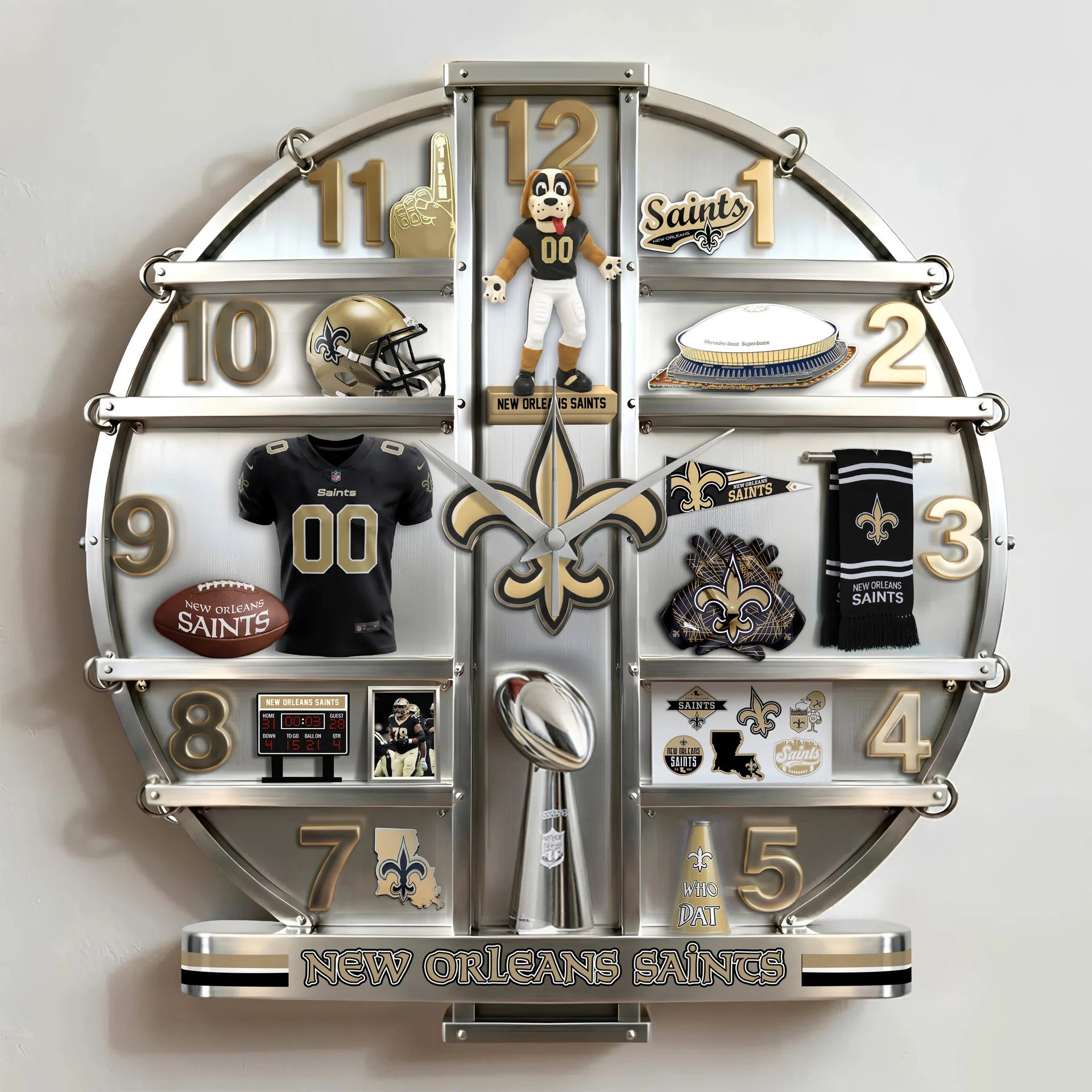 ALL NFL Home Decorative 3D Visual Effect Acrylic Wall Clock