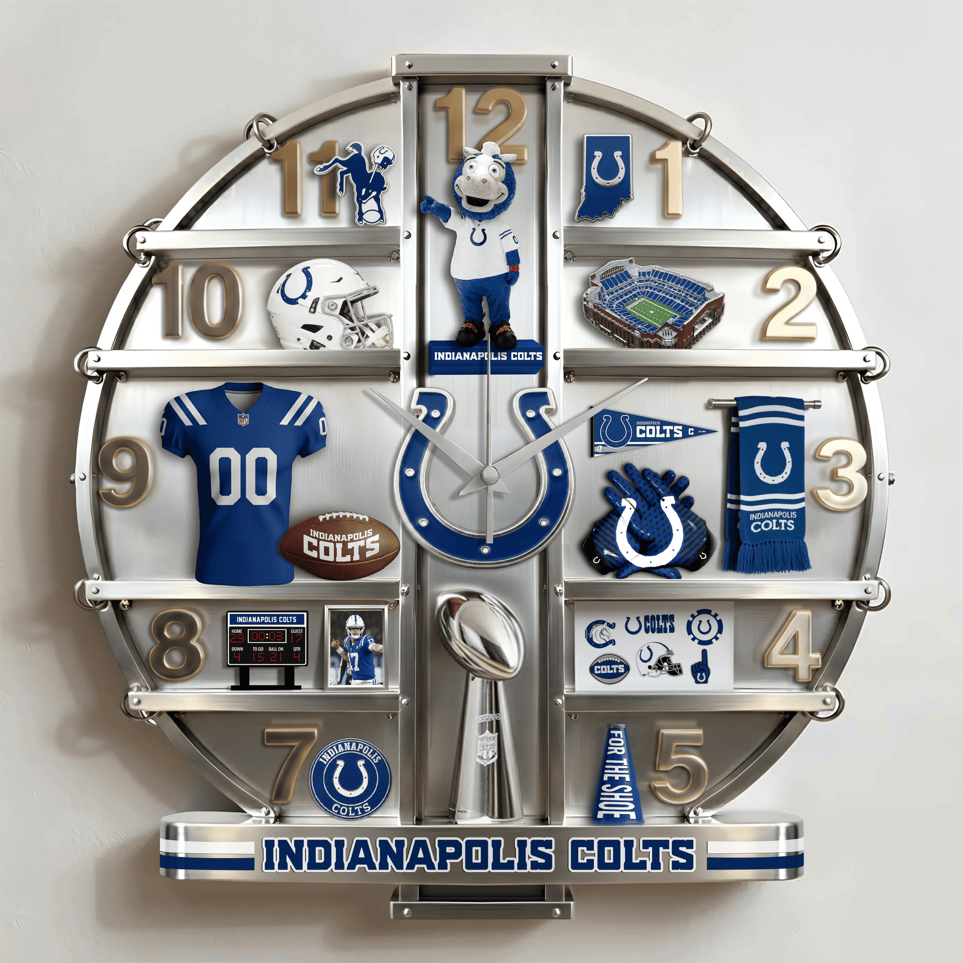 ALL NFL Home Decorative 3D Visual Effect Acrylic Wall Clock