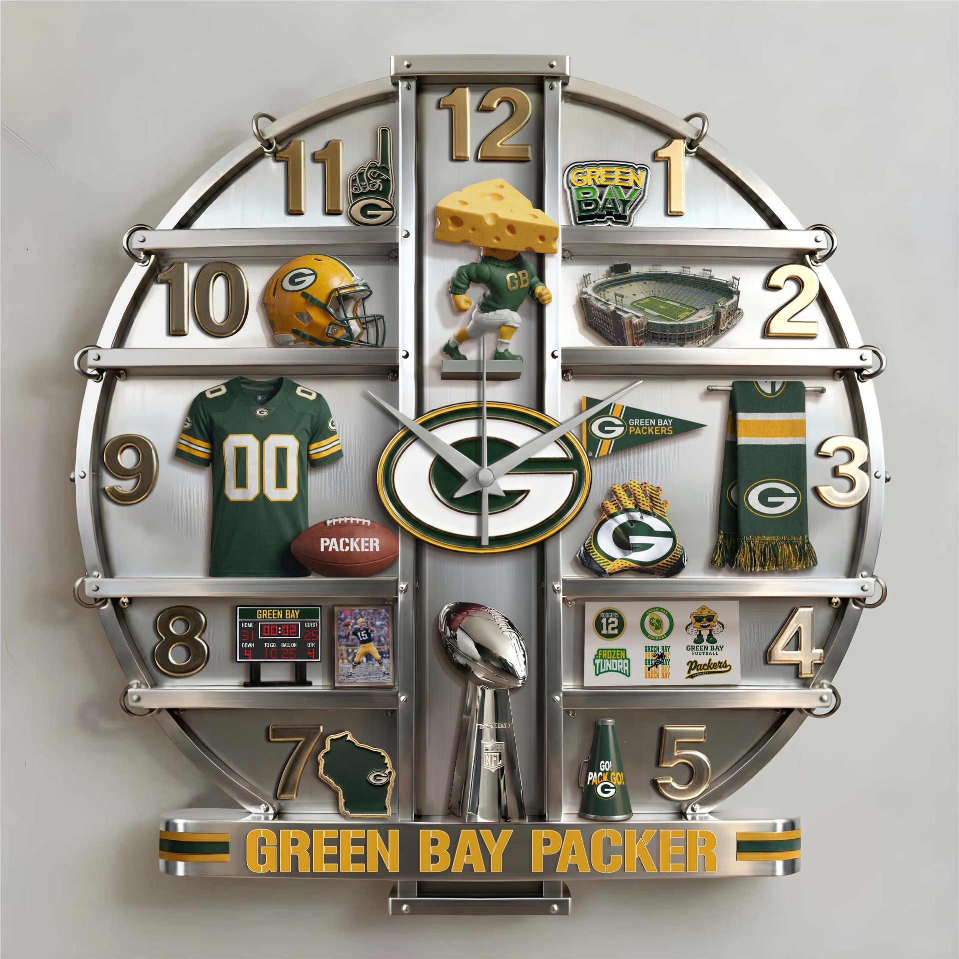 ALL NFL Home Decorative 3D Visual Effect Acrylic Wall Clock