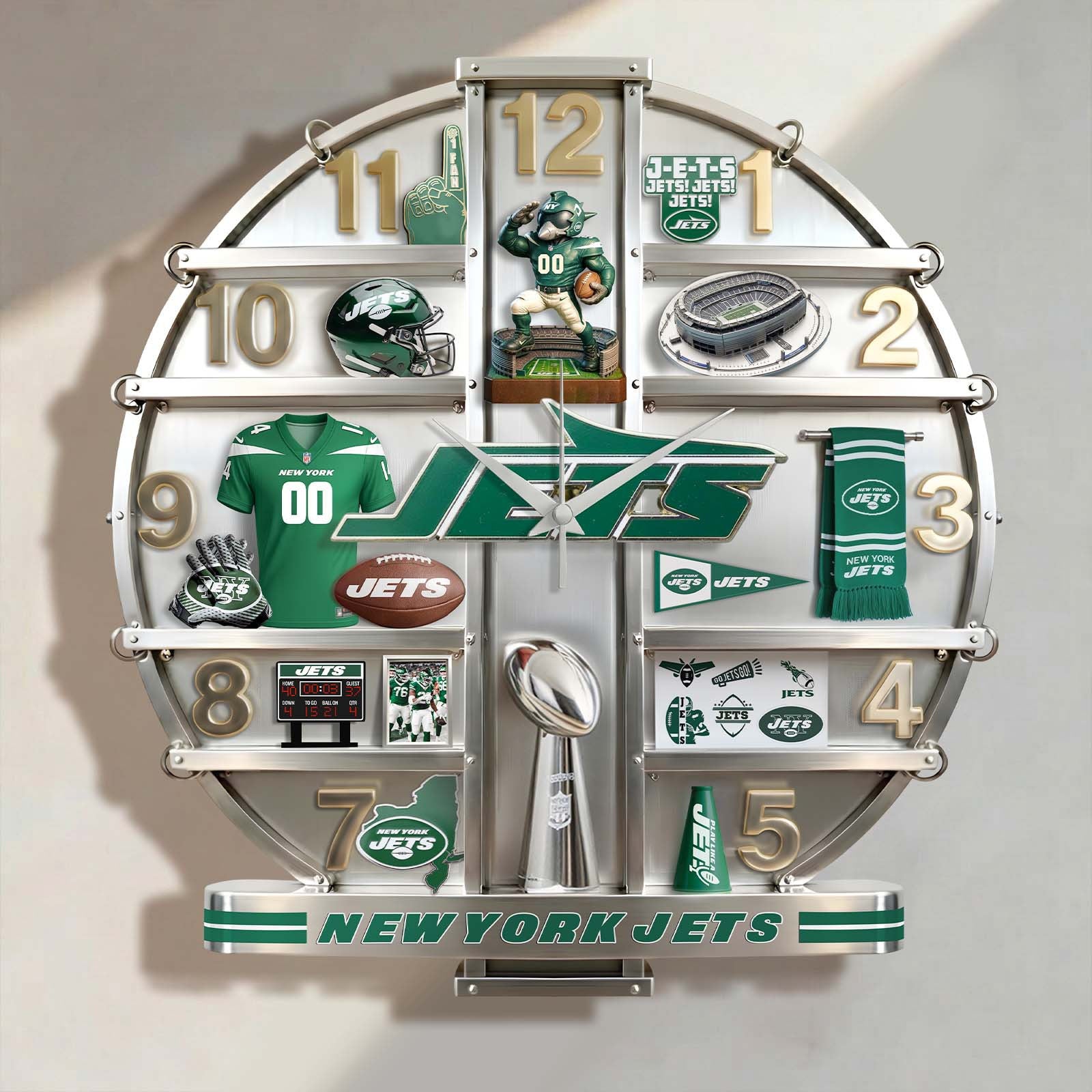 ALL NFL Home Decorative 3D Visual Effect Acrylic Wall Clock