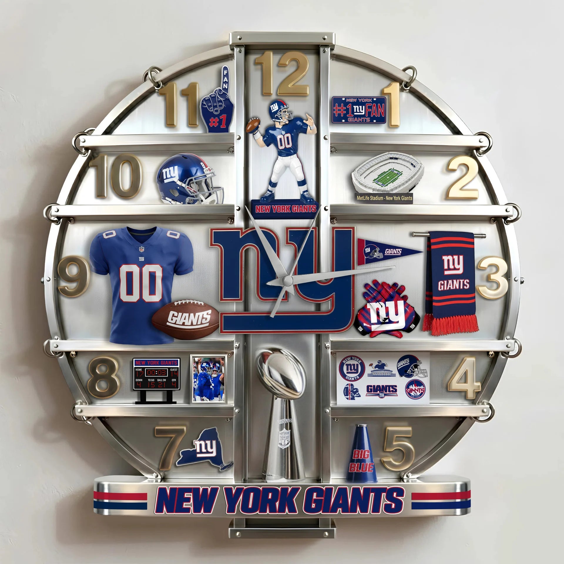 ALL NFL Home Decorative 3D Visual Effect Acrylic Wall Clock