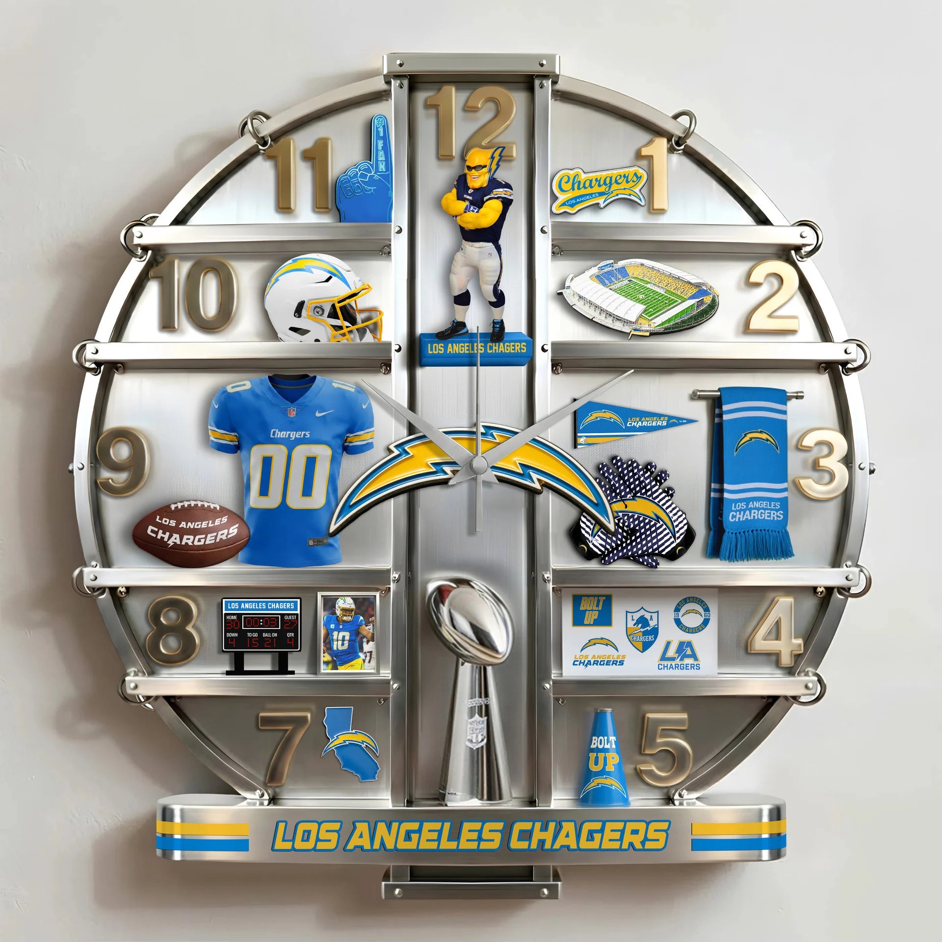 ALL NFL Home Decorative 3D Visual Effect Acrylic Wall Clock