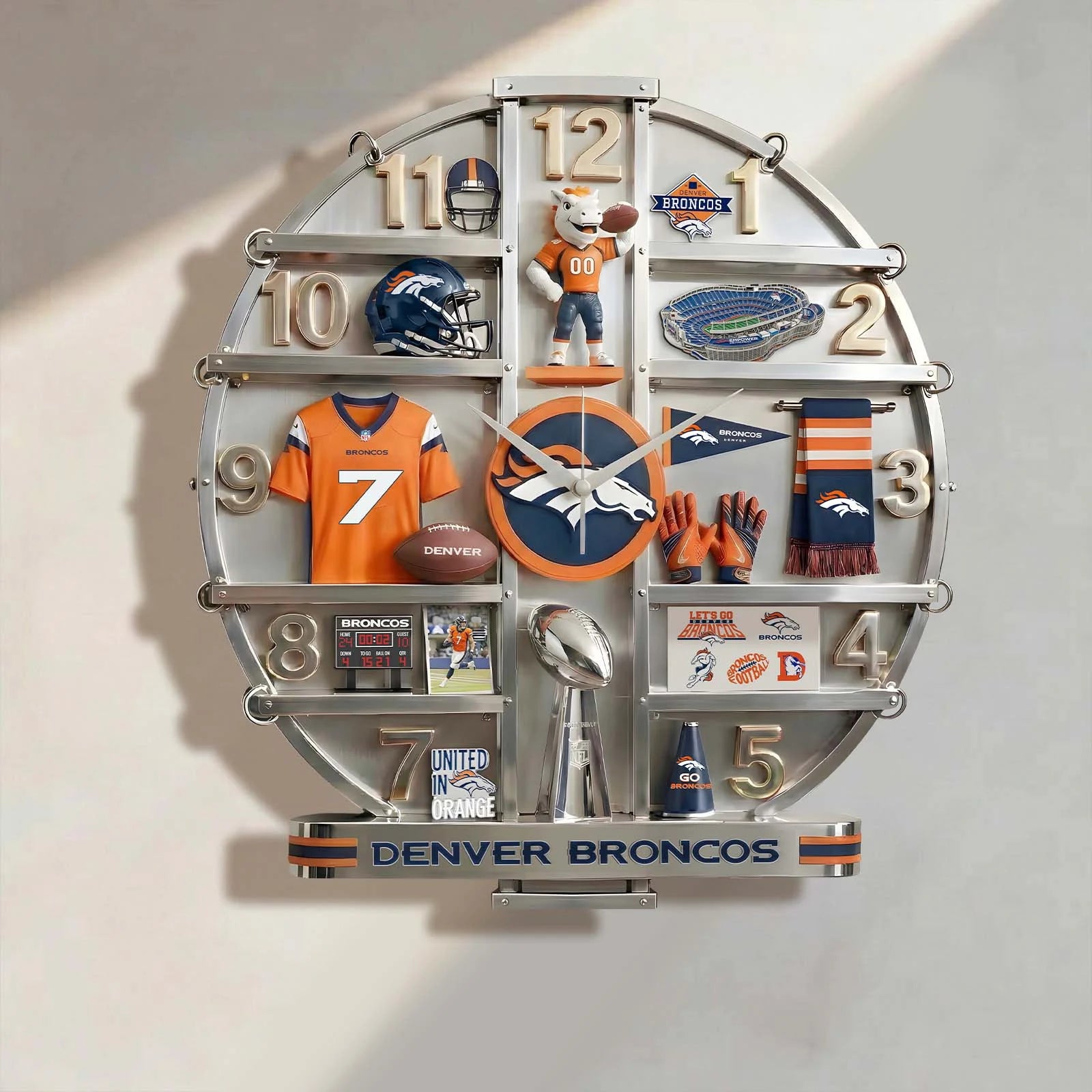ALL NFL Home Decorative 3D Visual Effect Acrylic Wall Clock