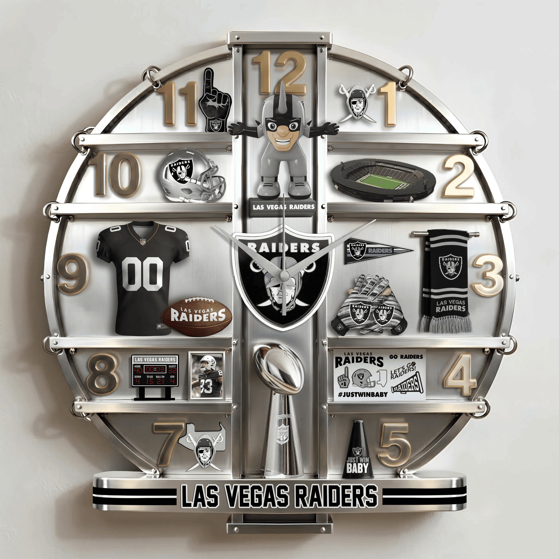 ALL NFL Home Decorative 3D Visual Effect Acrylic Wall Clock