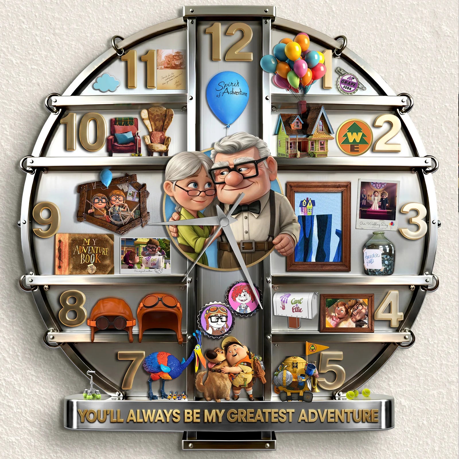 Up Greatest Adventure 3D Visual Effect Acrylic Wall Clock