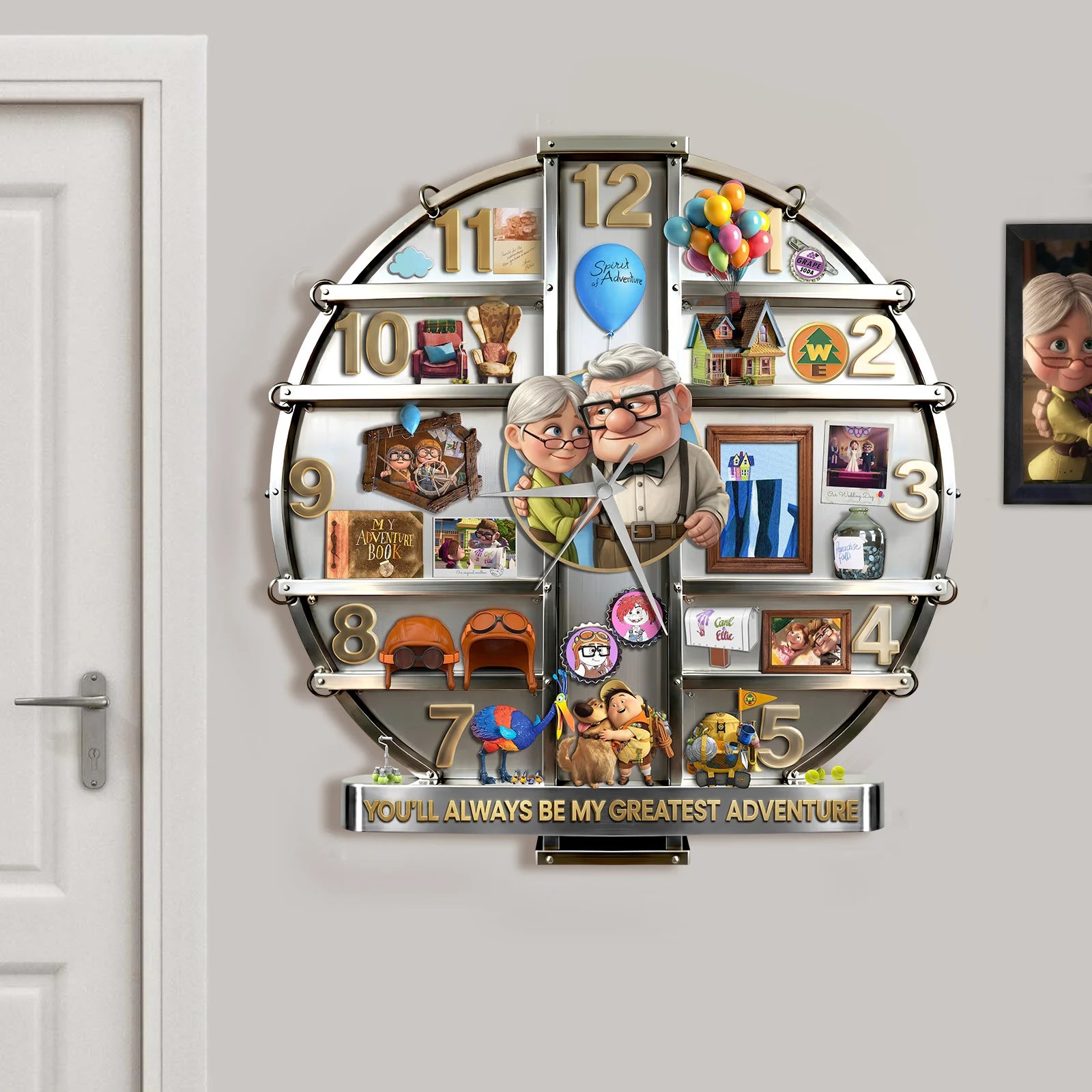 Up Greatest Adventure 3D Visual Effect Acrylic Wall Clock