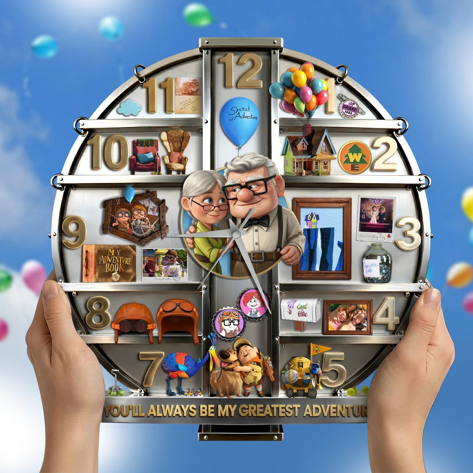Up Greatest Adventure 3D Visual Effect Acrylic Wall Clock