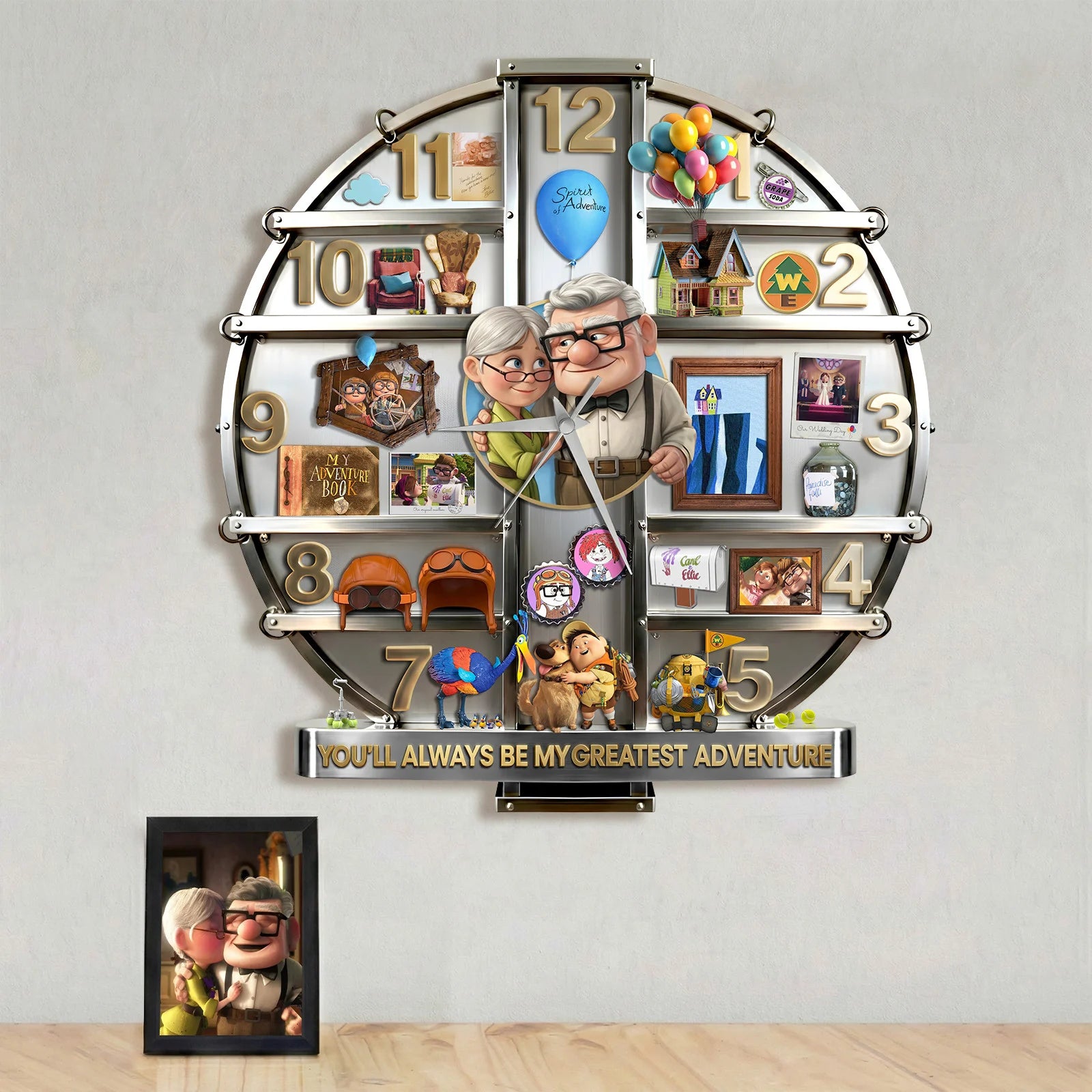 Up Greatest Adventure 3D Visual Effect Acrylic Wall Clock