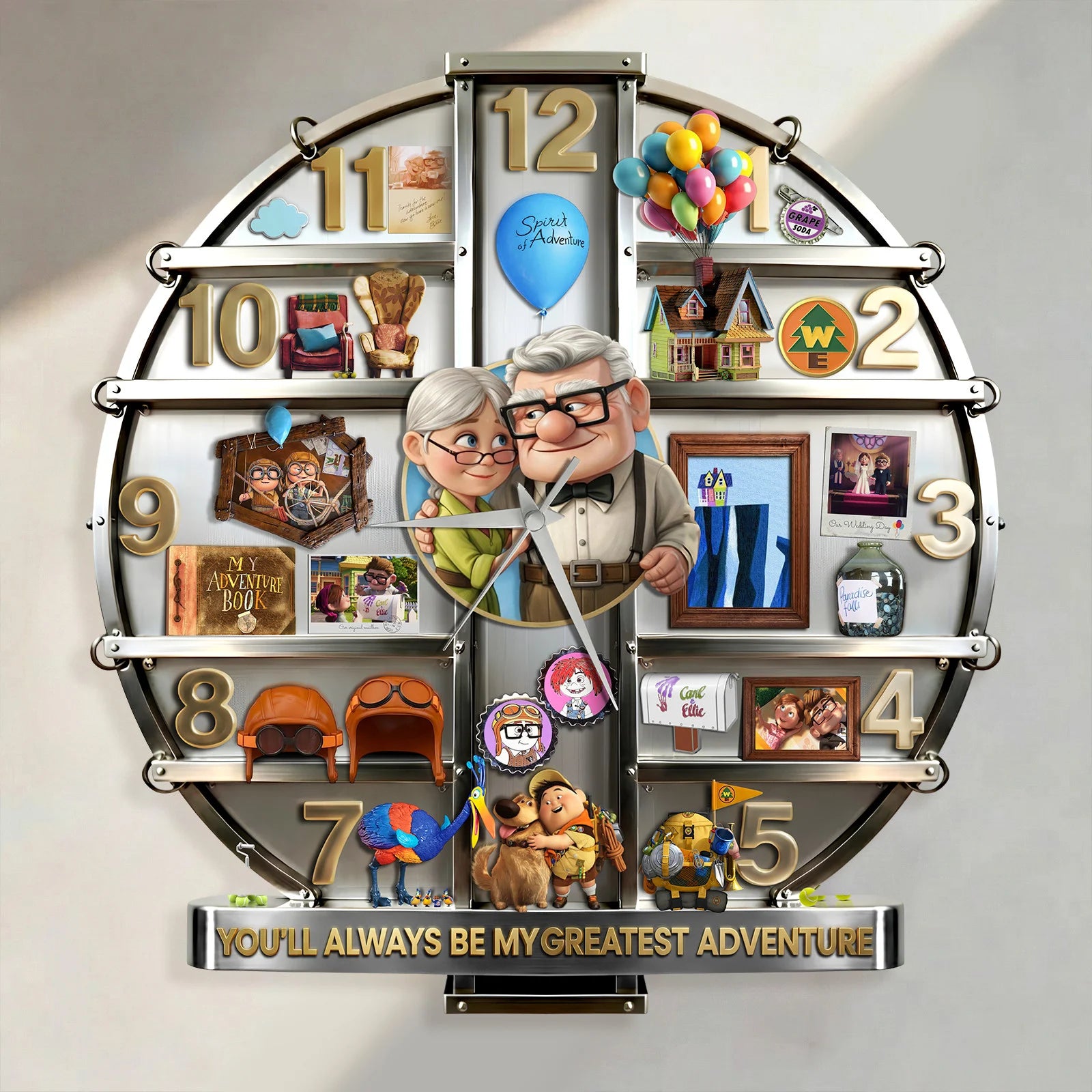 Up Greatest Adventure 3D Visual Effect Acrylic Wall Clock