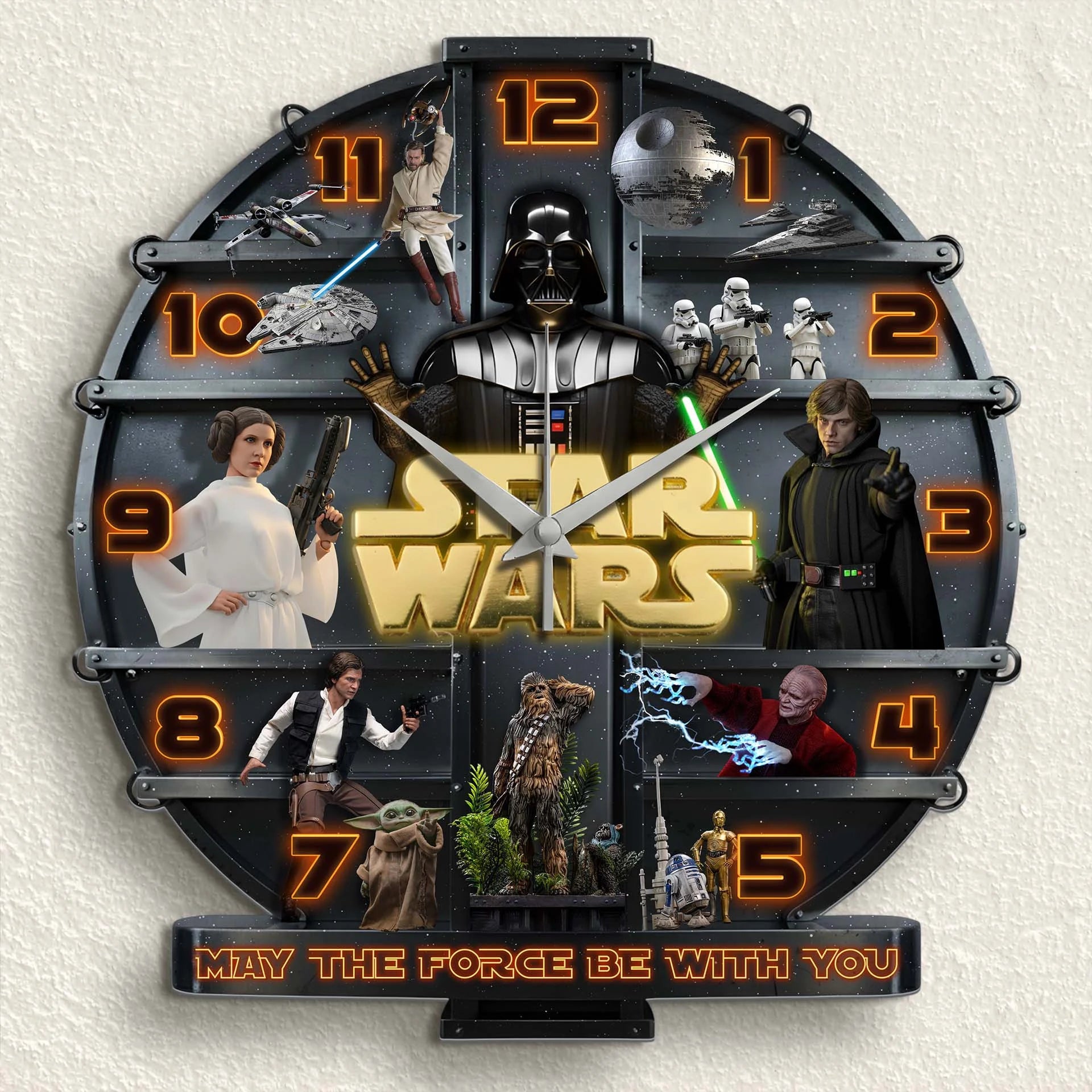 Star Wars Saga 3D Visual Effect Acrylic Wall Clock