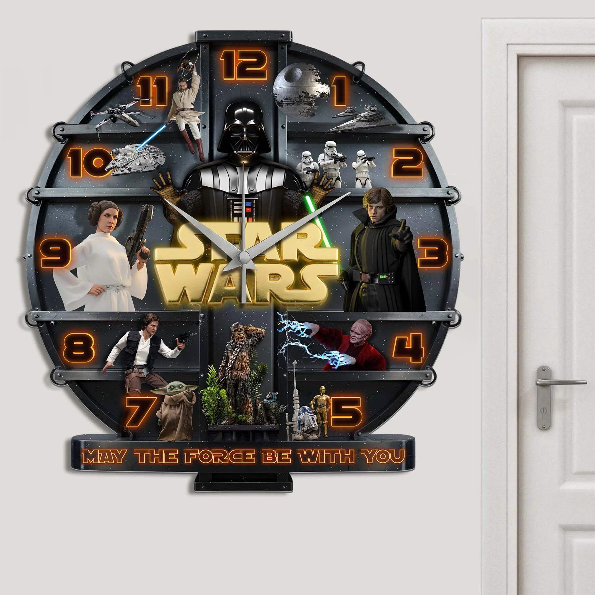 Star Wars Saga 3D Visual Effect Acrylic Wall Clock