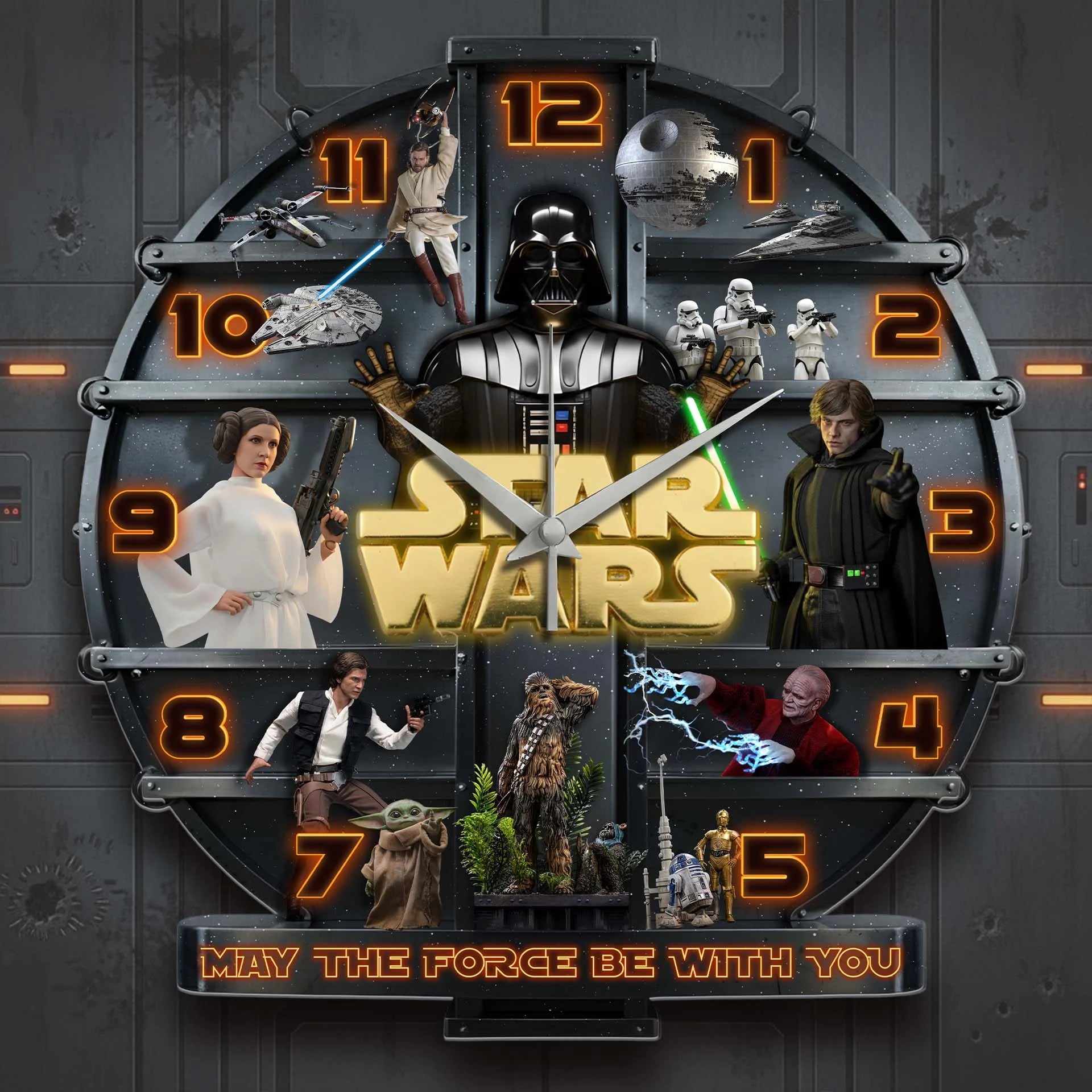 Star Wars Saga 3D Visual Effect Acrylic Wall Clock