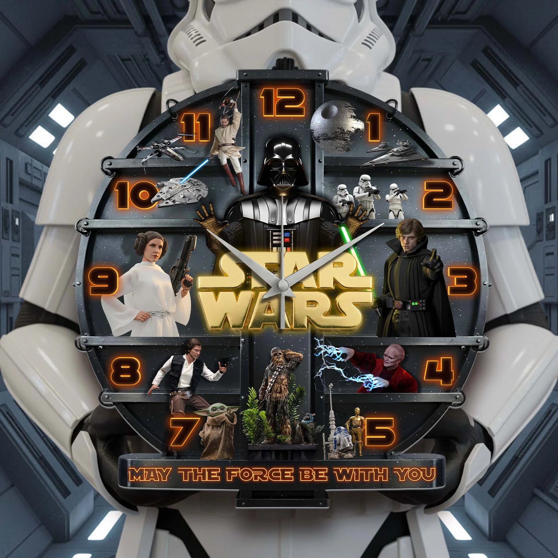 Star Wars Saga 3D Visual Effect Acrylic Wall Clock