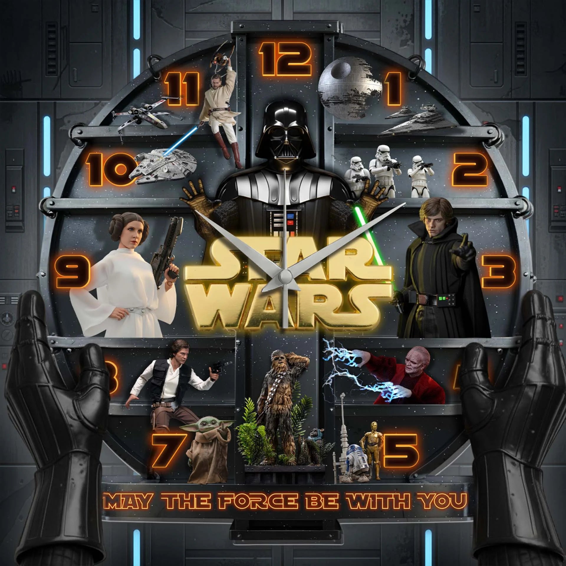 Star Wars Saga 3D Visual Effect Acrylic Wall Clock