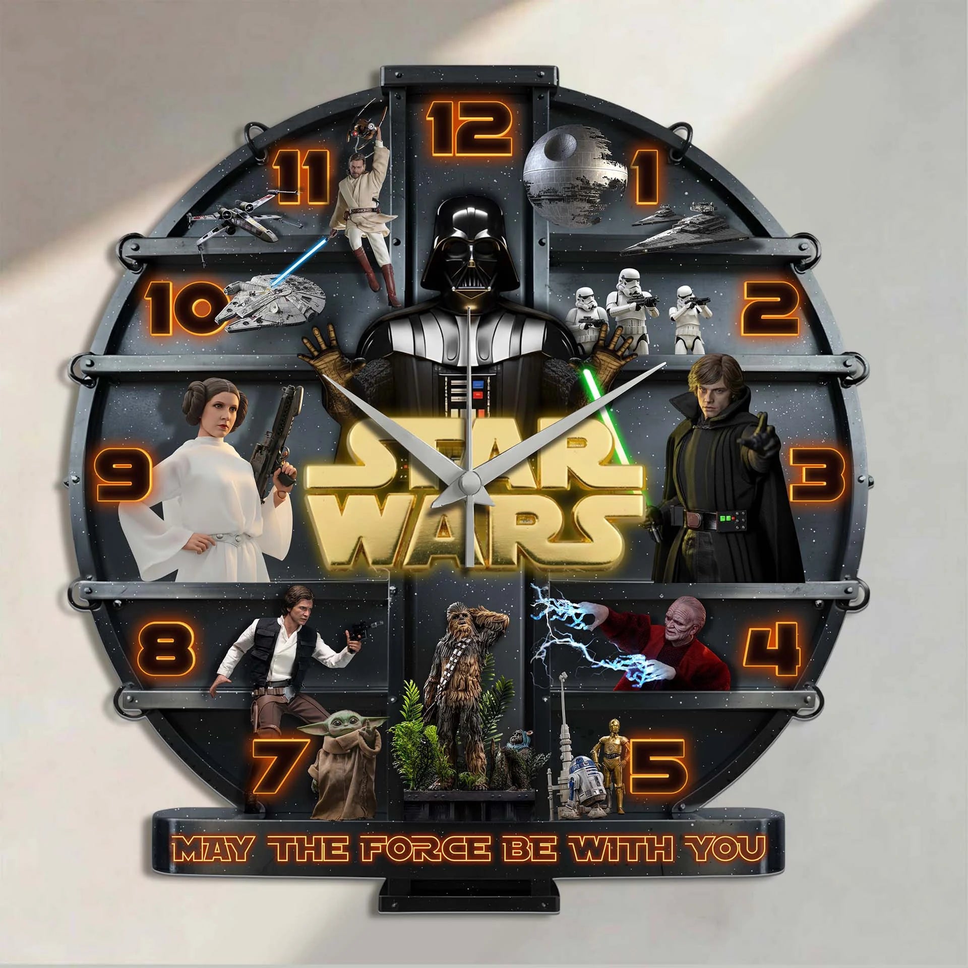 Star Wars Saga 3D Visual Effect Acrylic Wall Clock