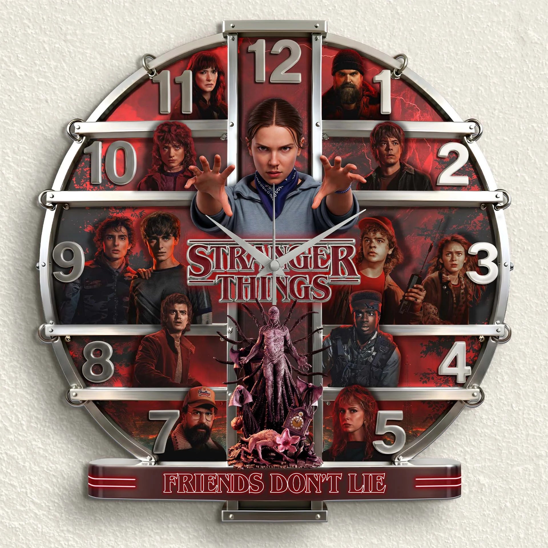 Stranger Things - Friends Don’t Lie 3D Visual Effect Acrylic Wall Clock
