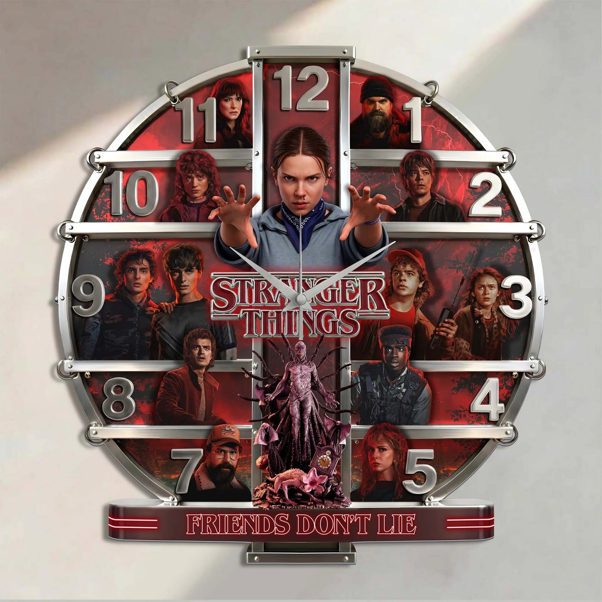 Stranger Things - Friends Don’t Lie 3D Visual Effect Acrylic Wall Clock