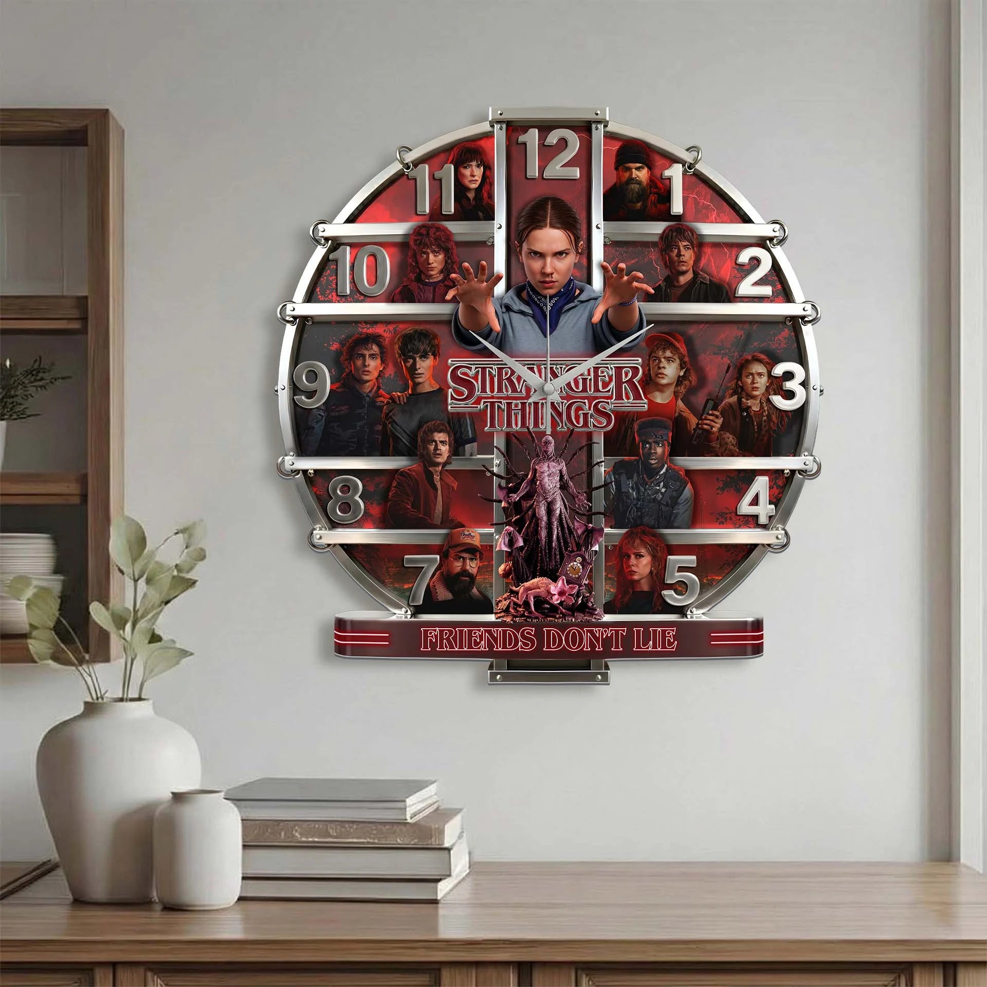 Stranger Things - Friends Don’t Lie 3D Visual Effect Acrylic Wall Clock