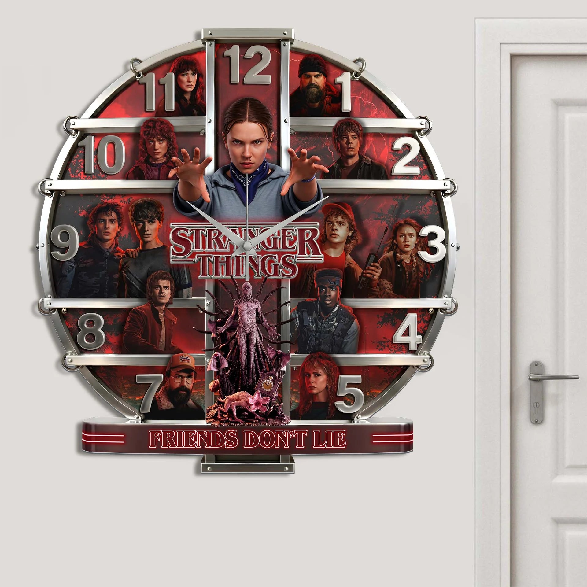 Stranger Things - Friends Don’t Lie 3D Visual Effect Acrylic Wall Clock
